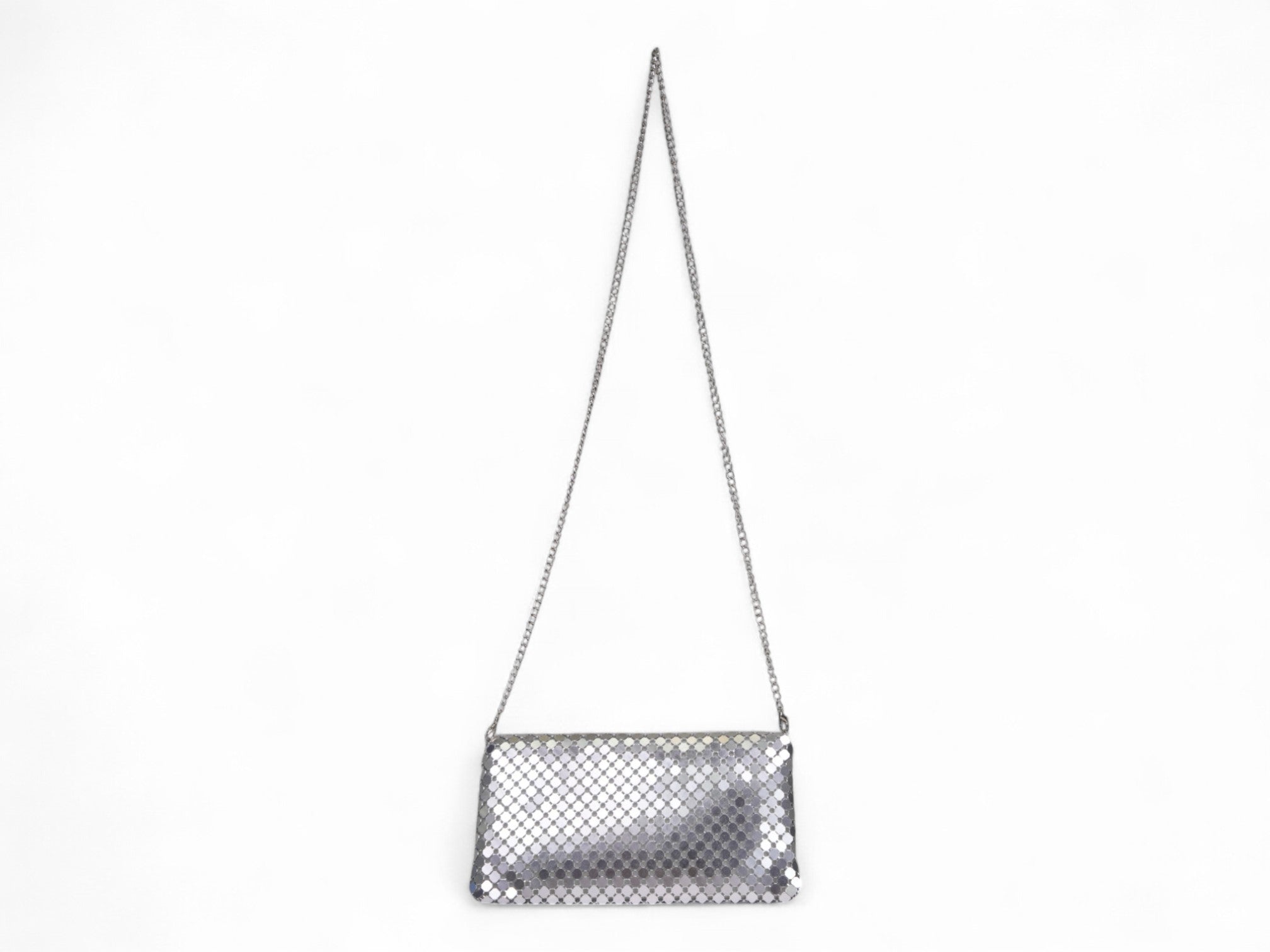 Silver Metal Mesh Clutch