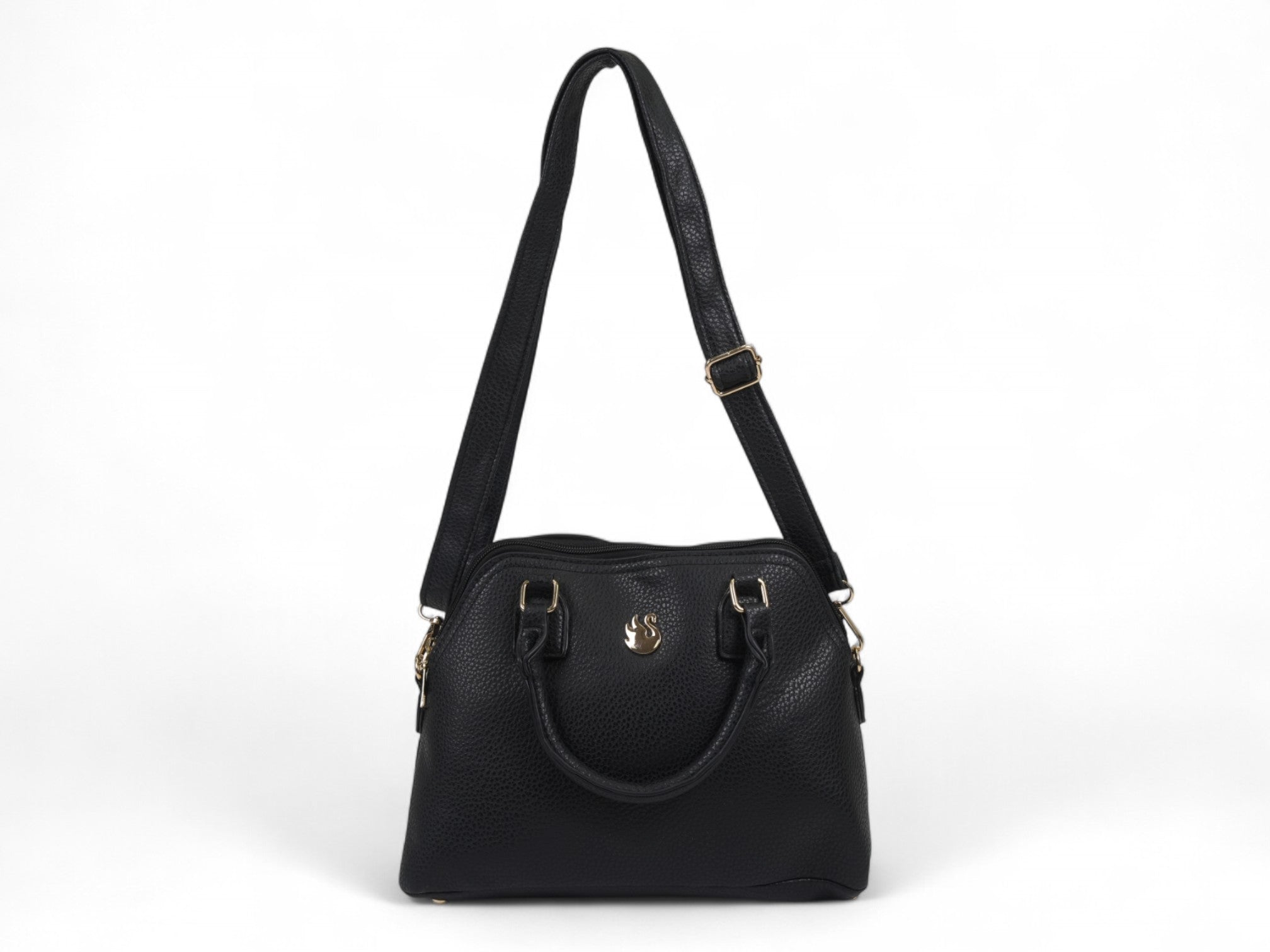 Black Satchel Double Handle