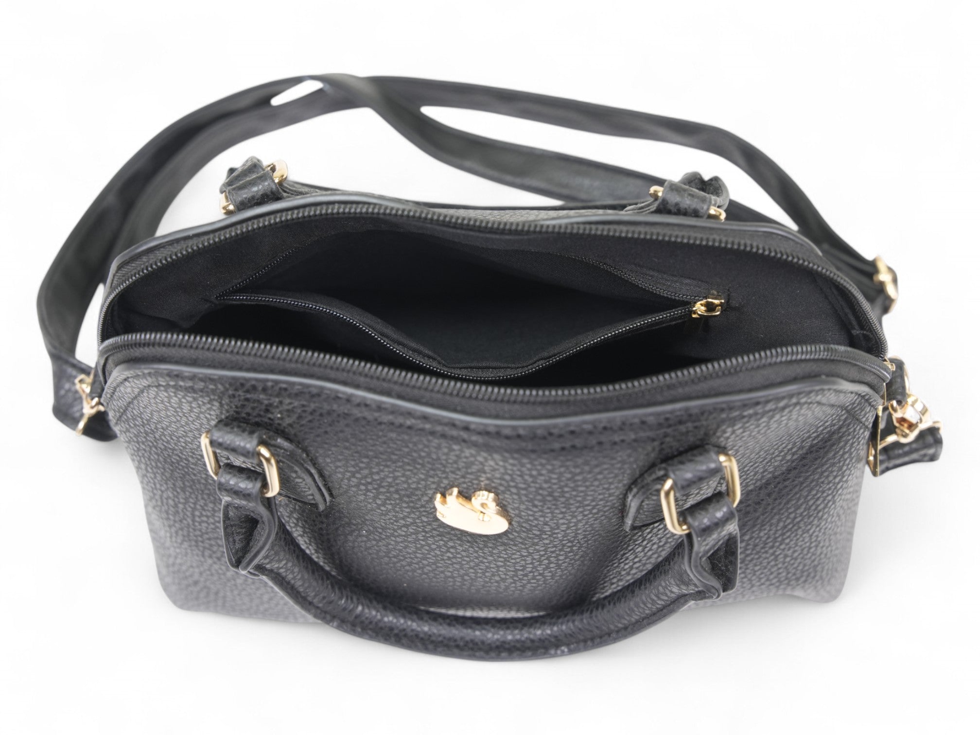 Black Satchel Double Handle