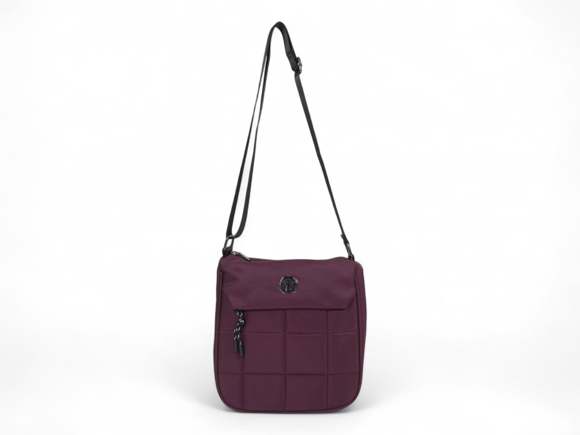 Burgundy Nylon Crossbody