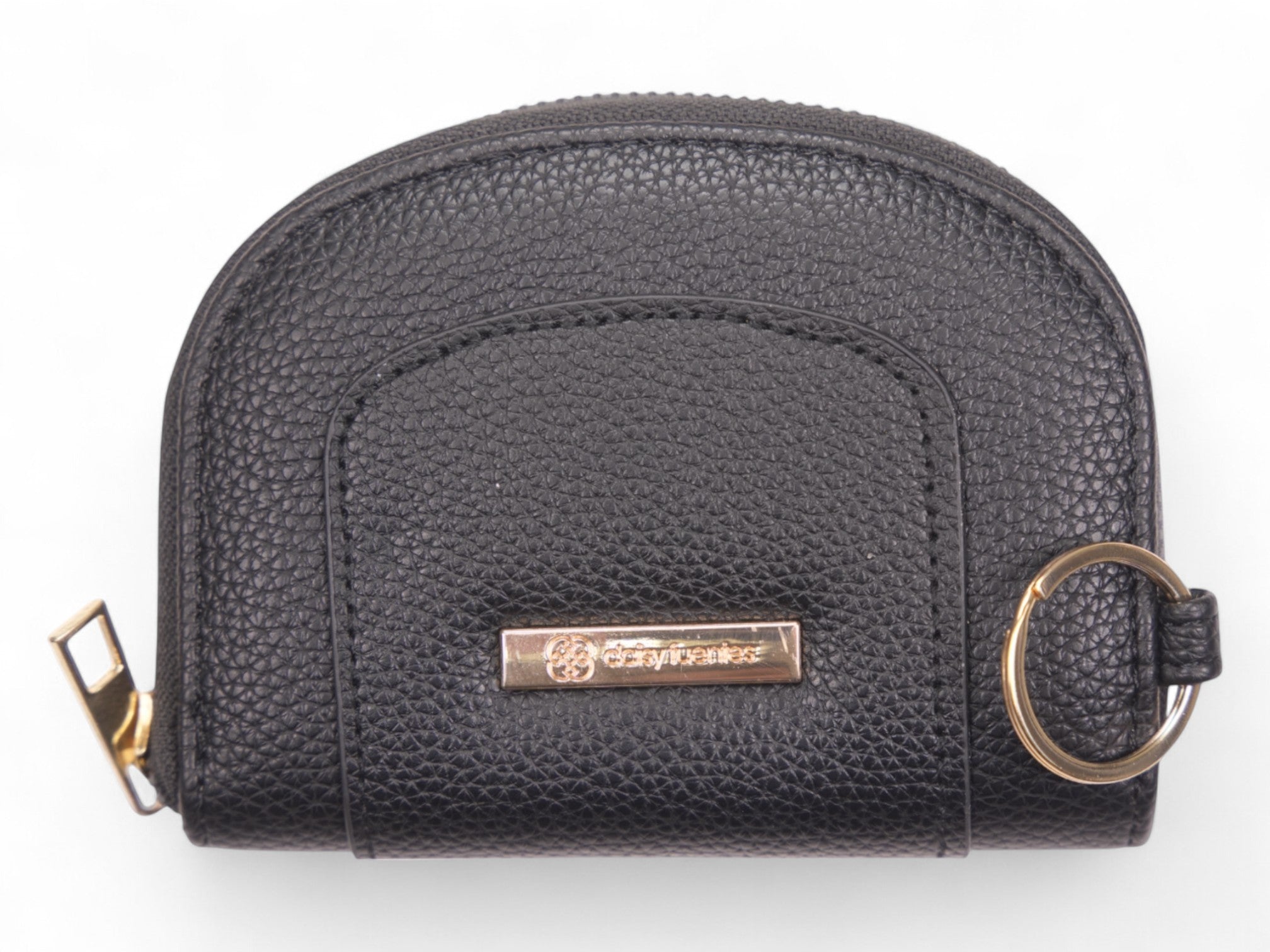 Daisy Fuentes Black Curved Zip Wallet