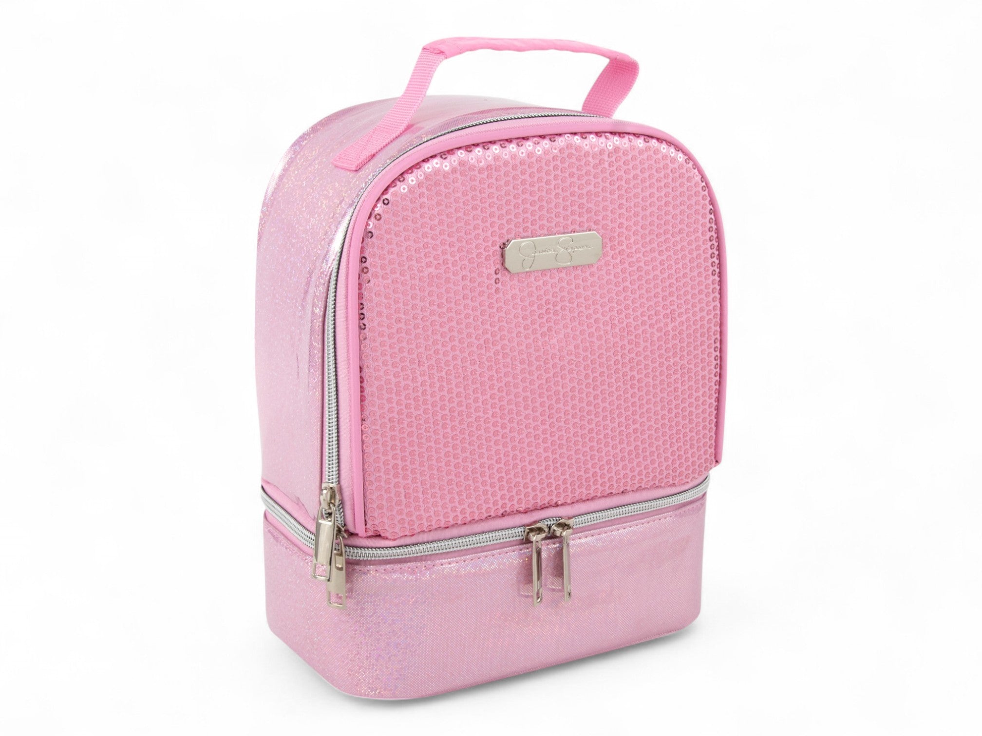Jessica Simpson pink sequin lunch tote