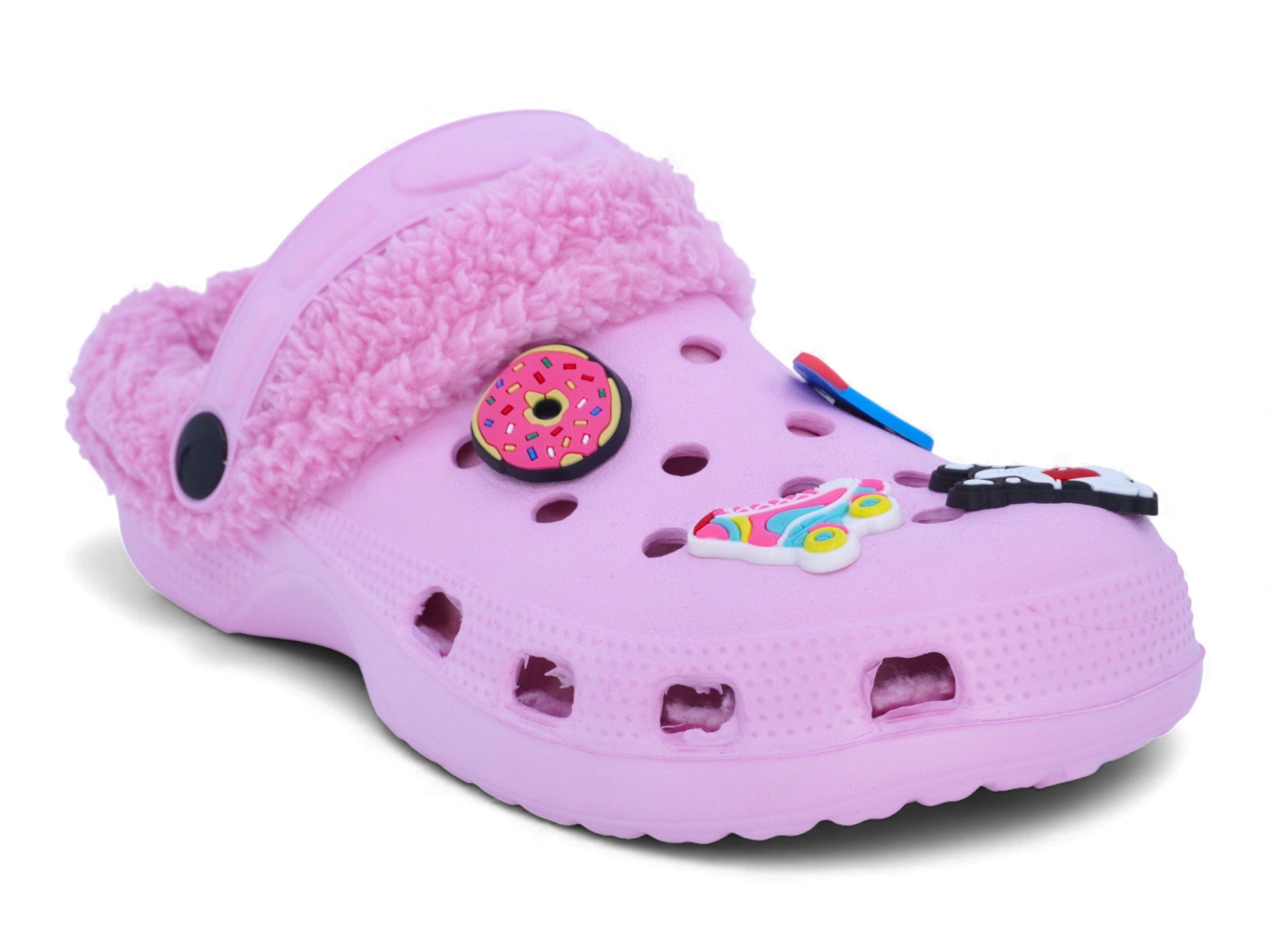 Girls' Pink Charm Fleece-Lined Clog
