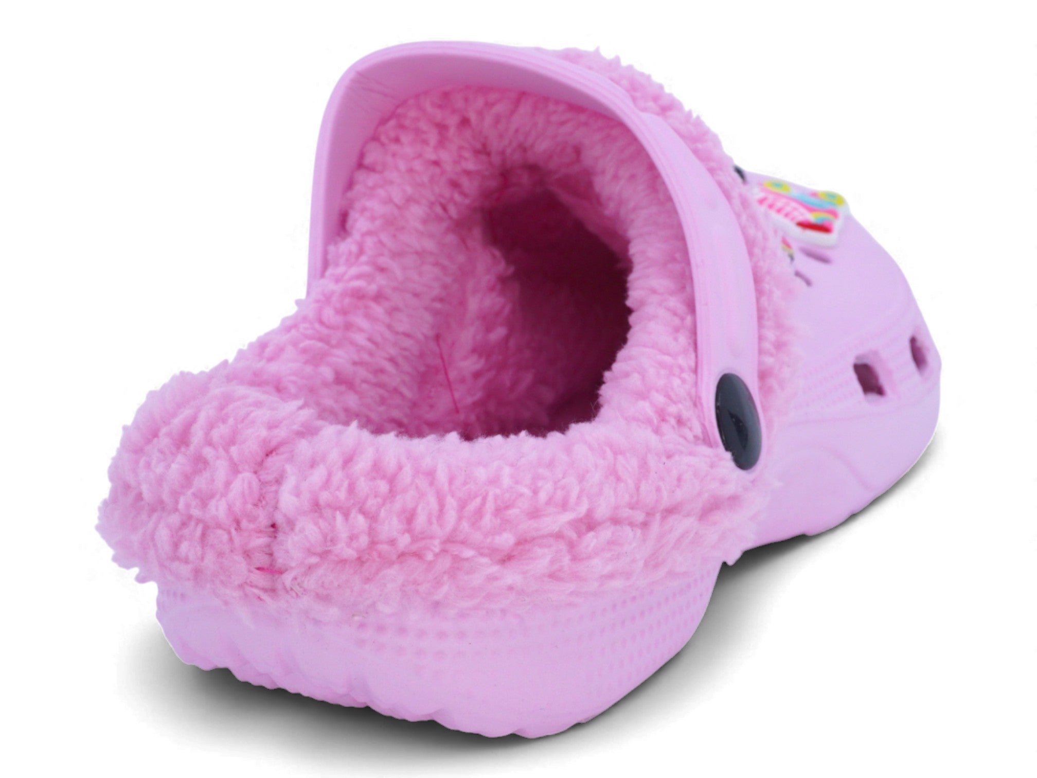 Girls' Pink Charm Fleece-Lined Clog