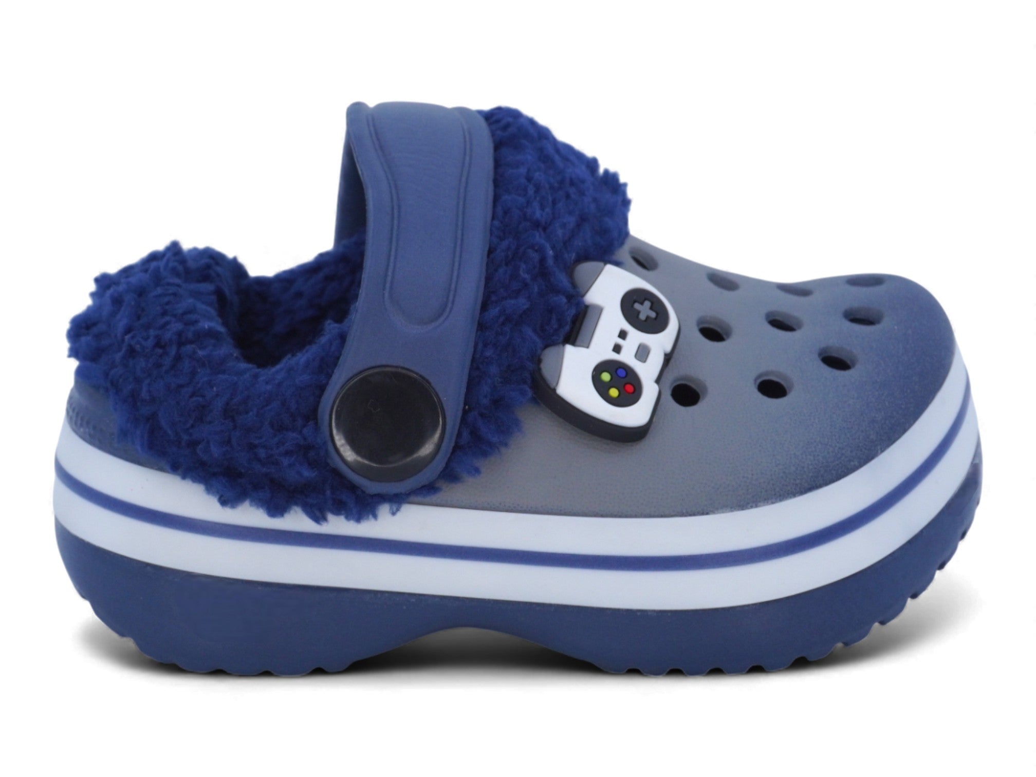 Toddler Blue Video Game Fleece-Lined Clog