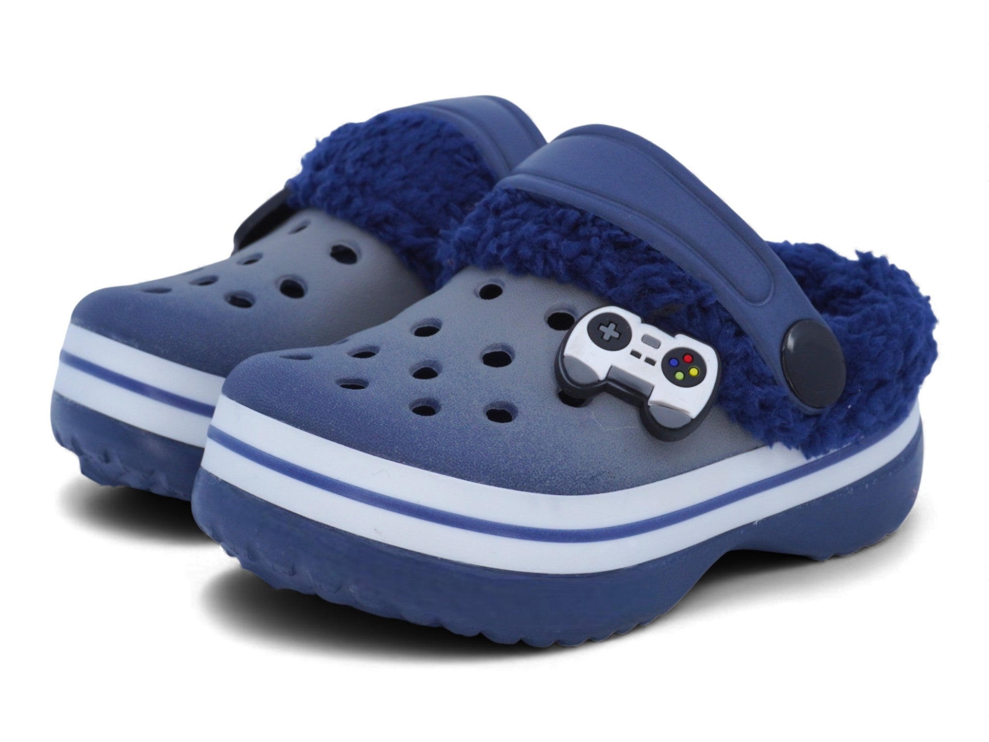 Toddler Blue Video Game Fleece-Lined Clog