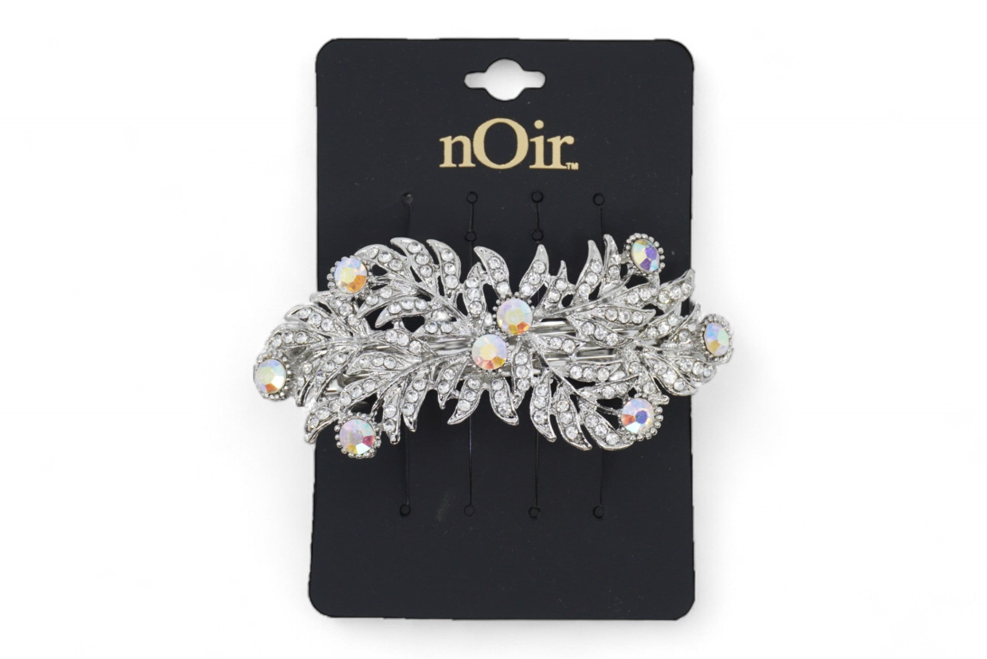 Women's Silver Crystal Twisted Hair Clip