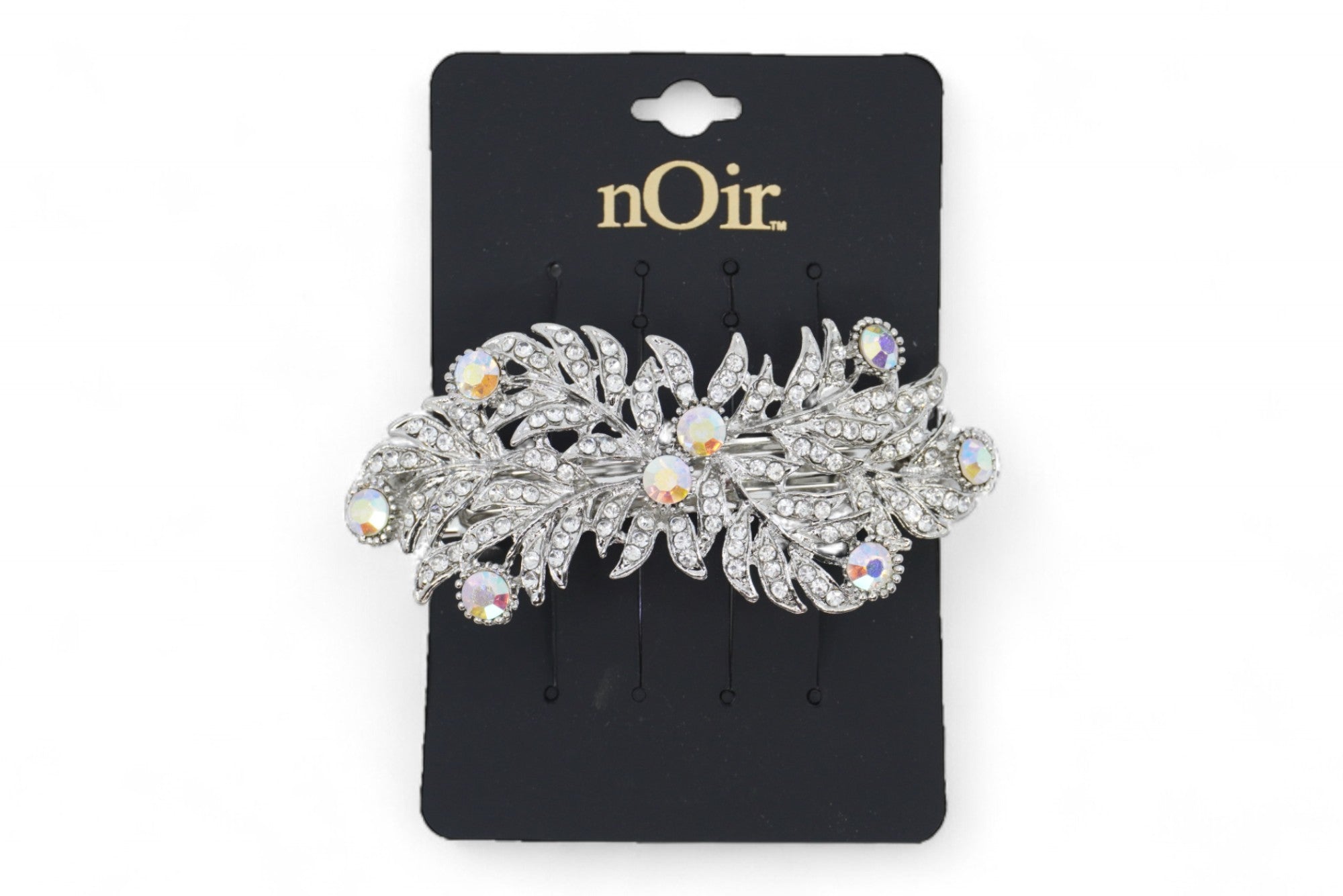 Women's Silver Crystal Twisted Hair Clip