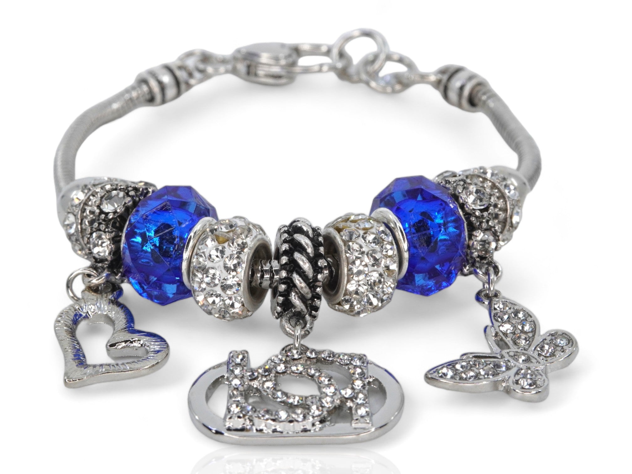 Butterfly Flower Charm Bracelet