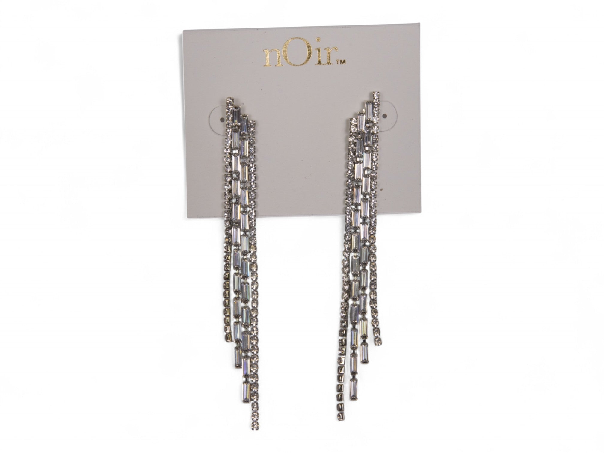 Sliver Stone Drop Earrings