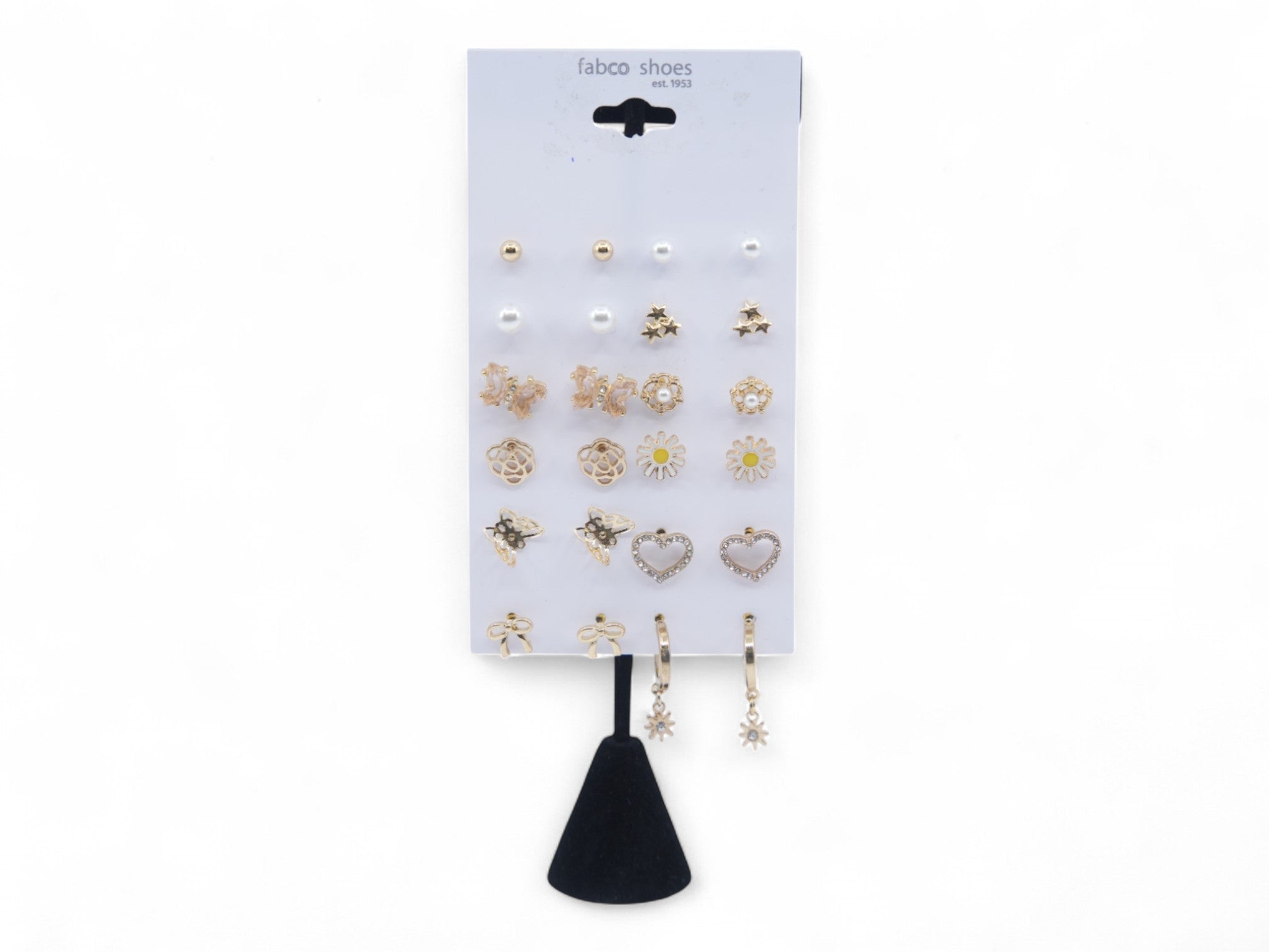 Gold Assorted Earrings- 12 Pack