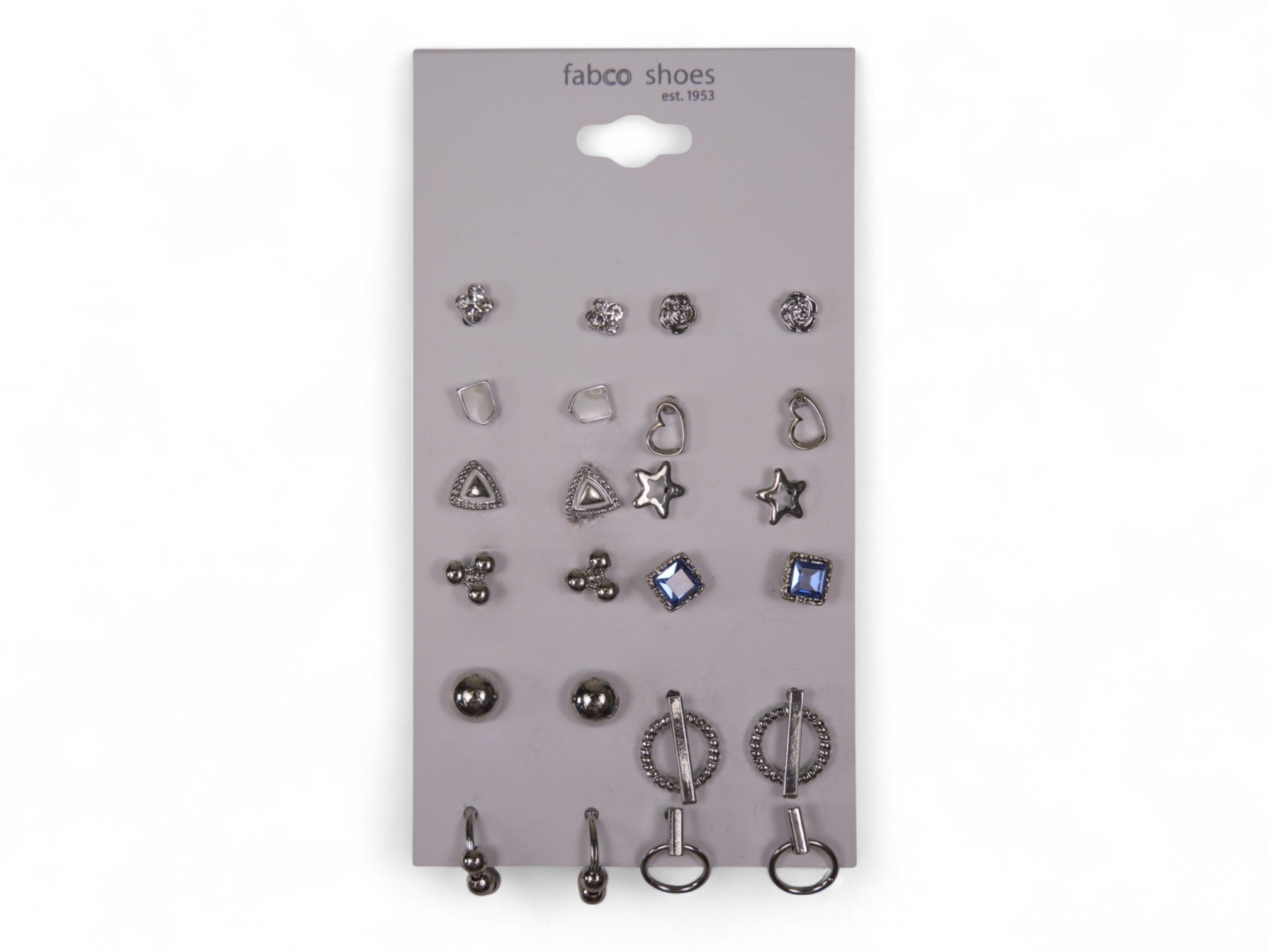 Silver Assorted Earrings-12 Pack