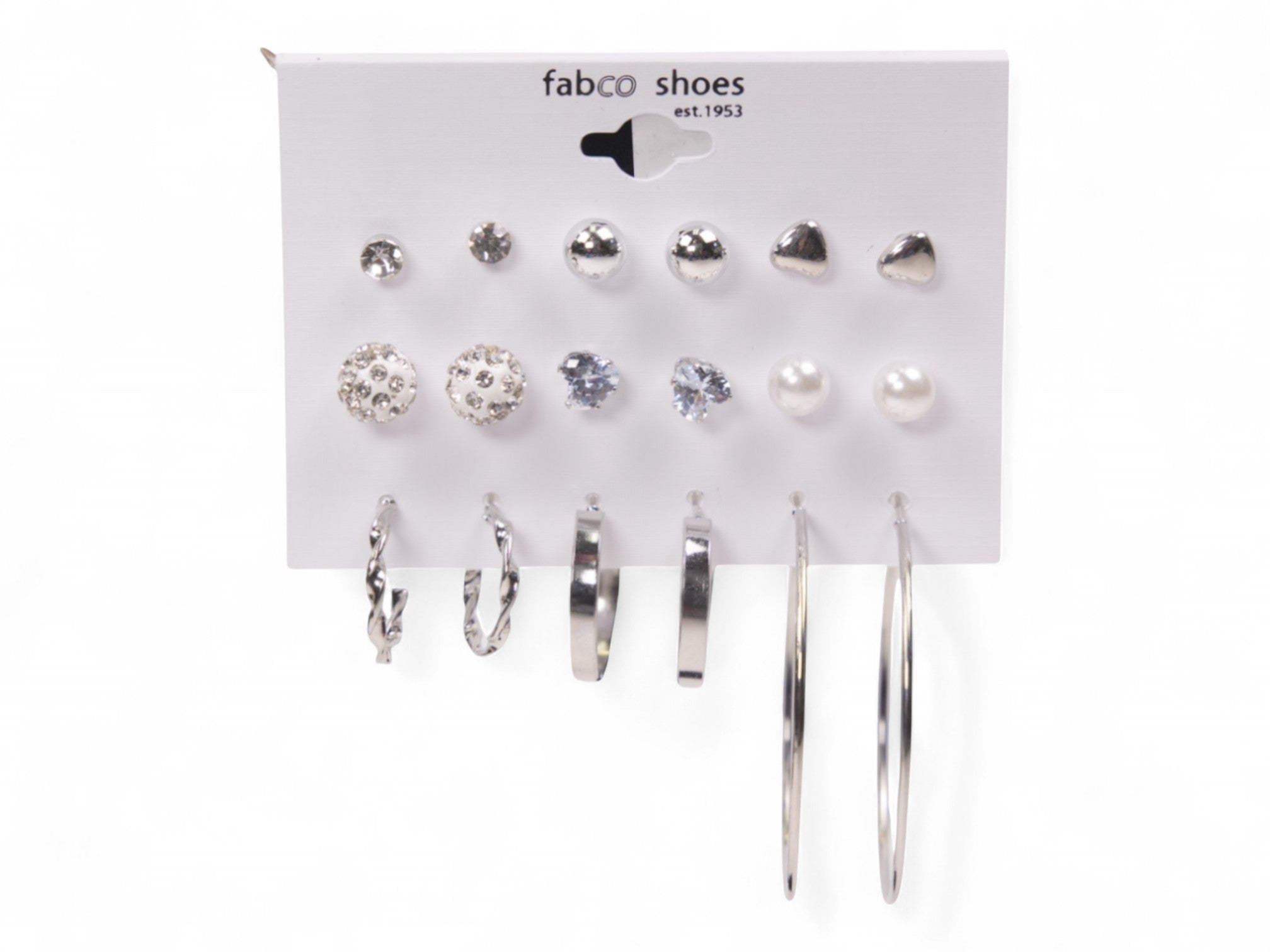 Silver Earring Set 9 Pack