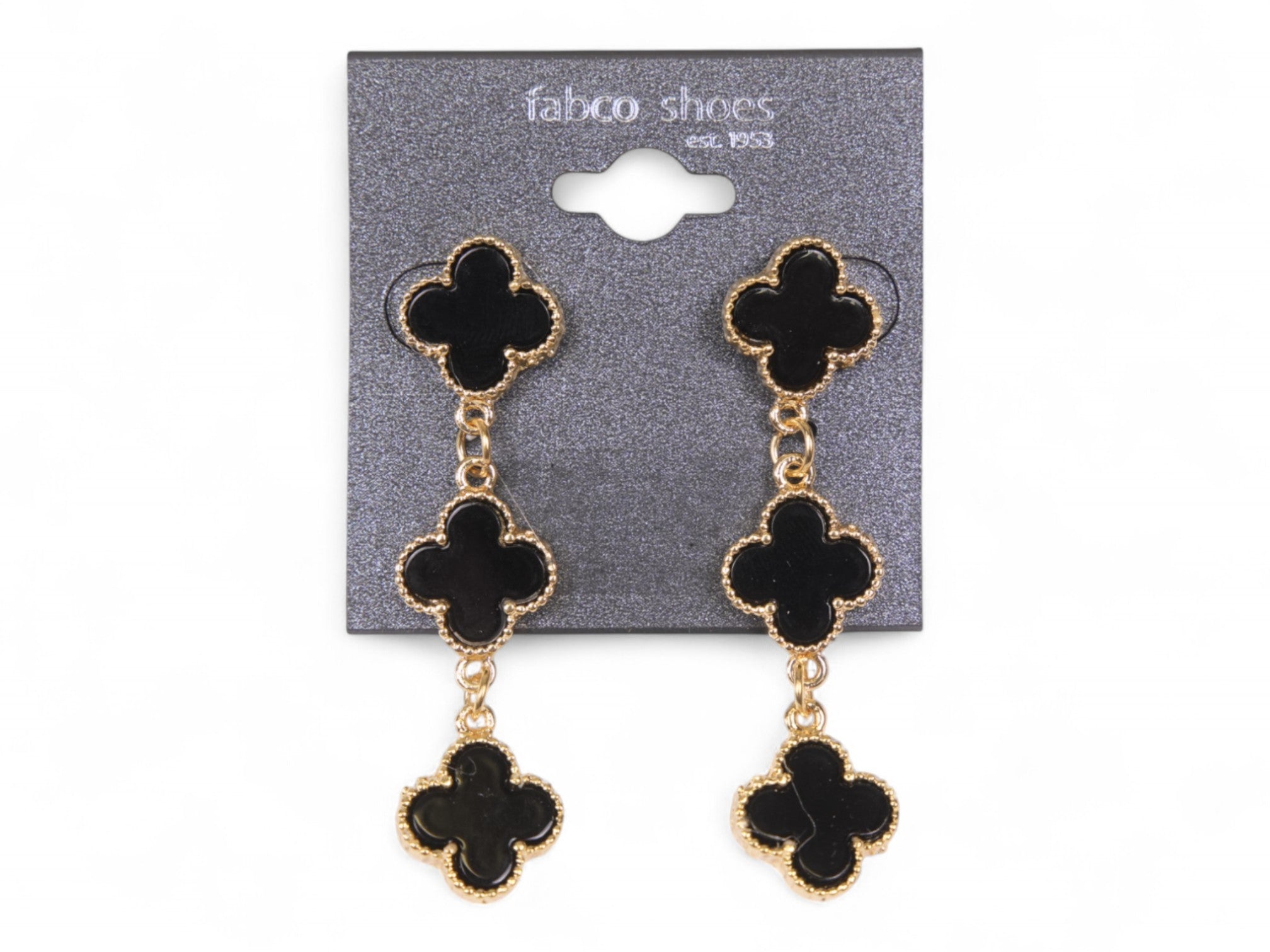 Black & Gold Clover Earring