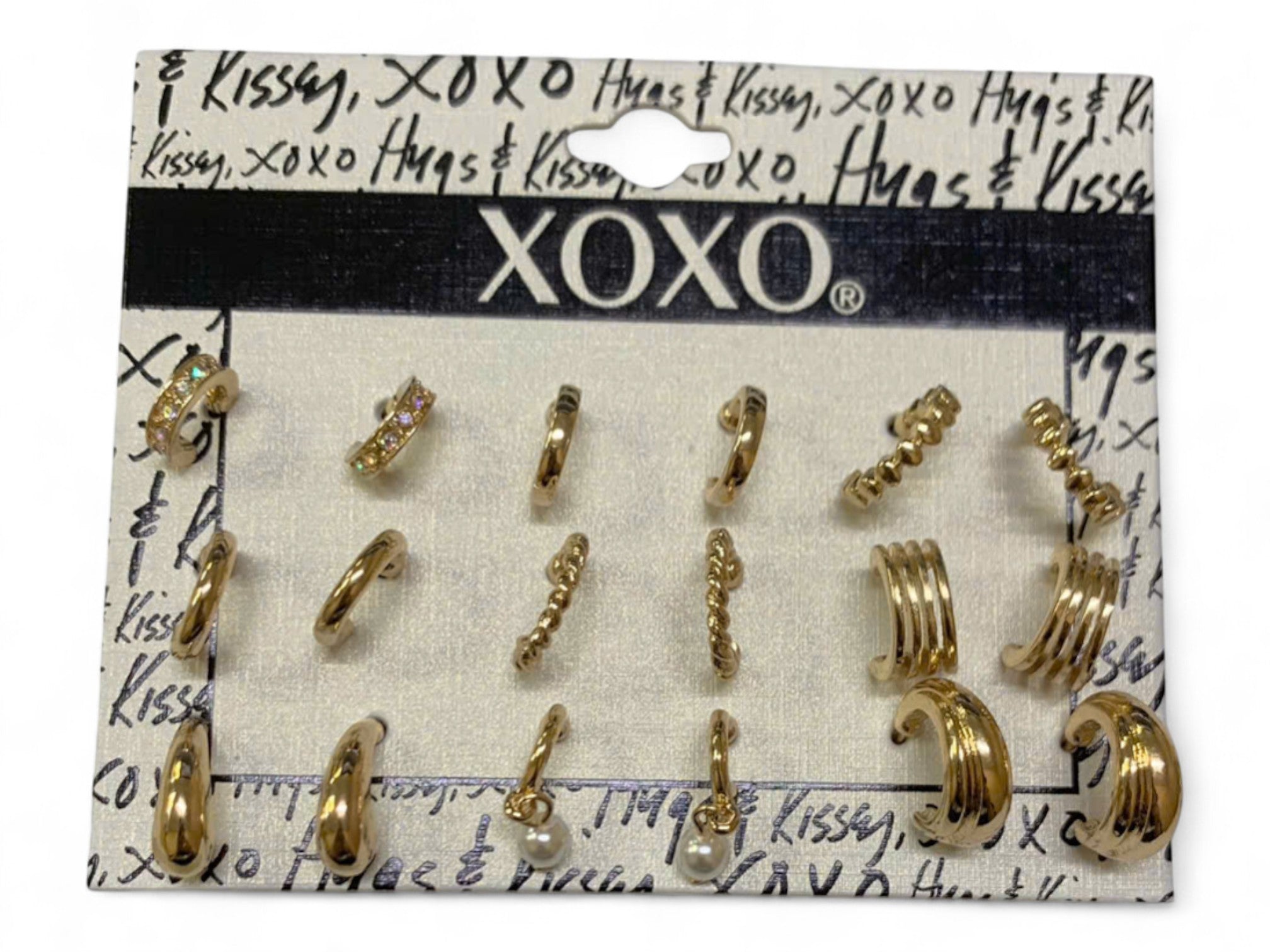 Gold Tone Hoop Earring Set