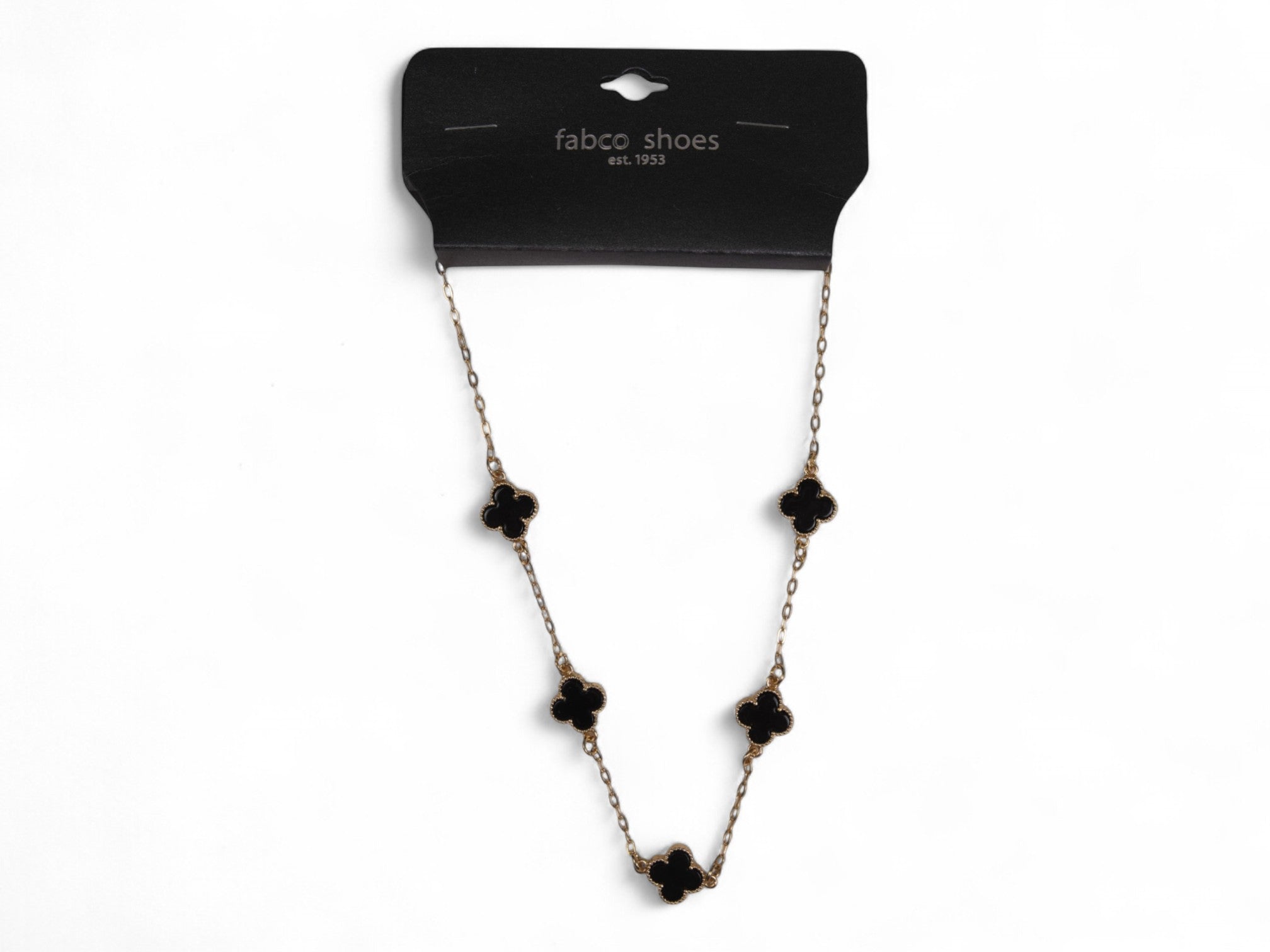 Black & Gold Clover Necklace