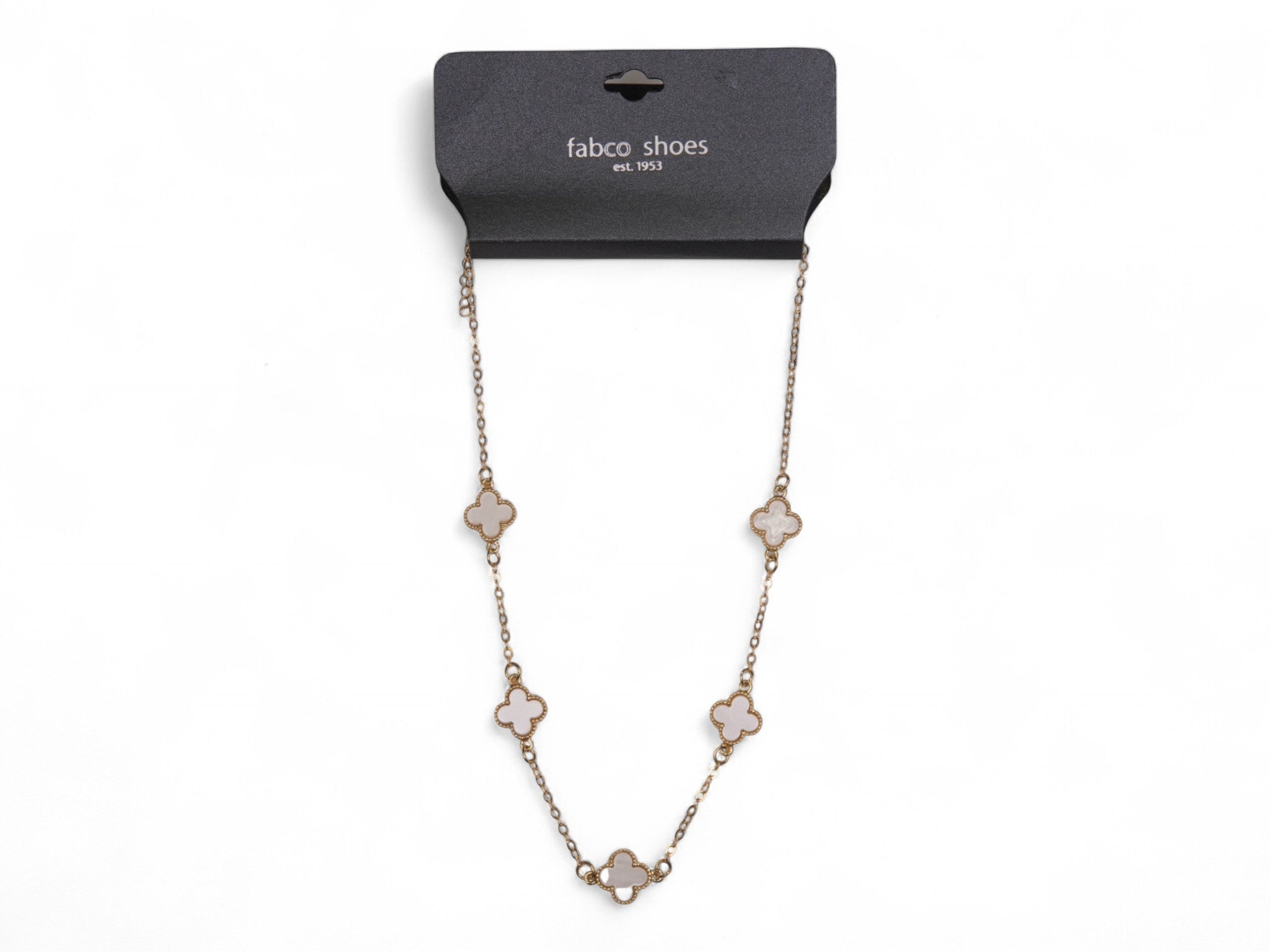 Pearl & Gold Clover Necklace