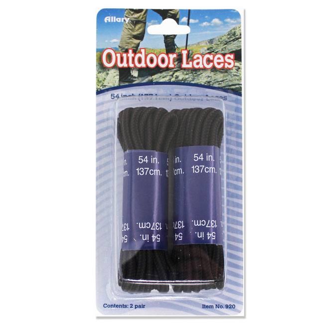 54" Round Black Boot Laces - 2 Pack
