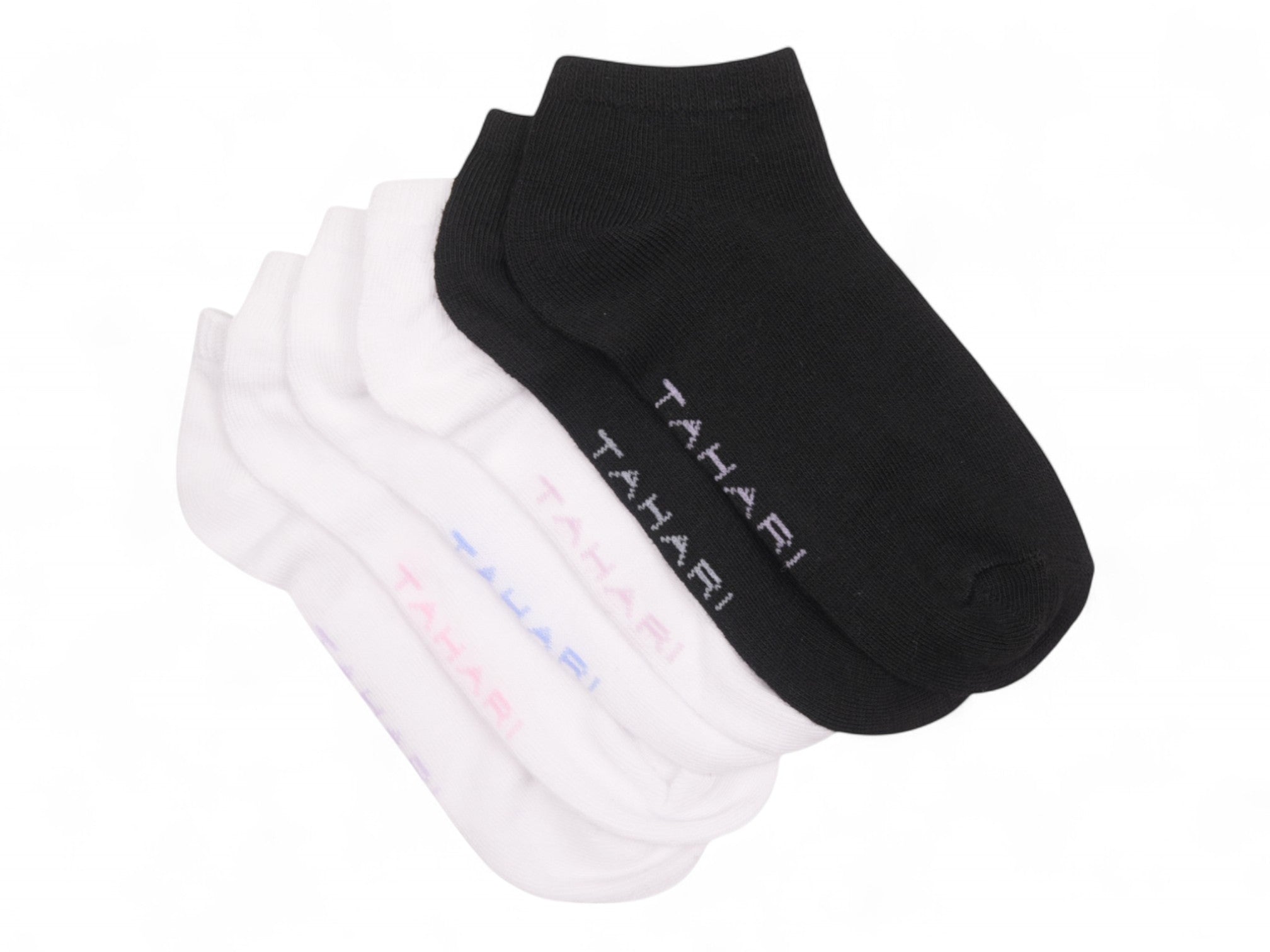 Girls Black & White No Show Socks