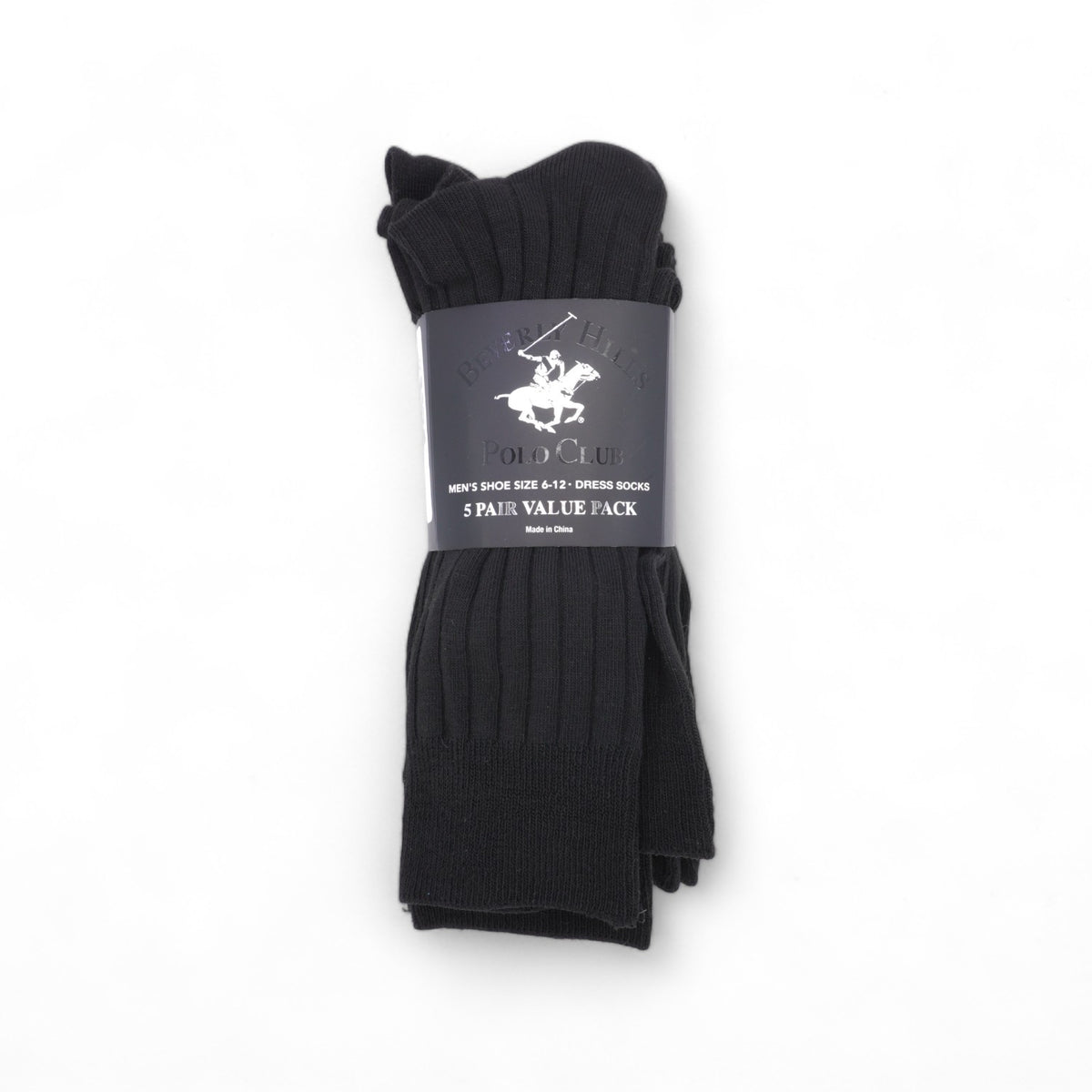 Men`s Black Beverly Hills Polo Club Dress Socks