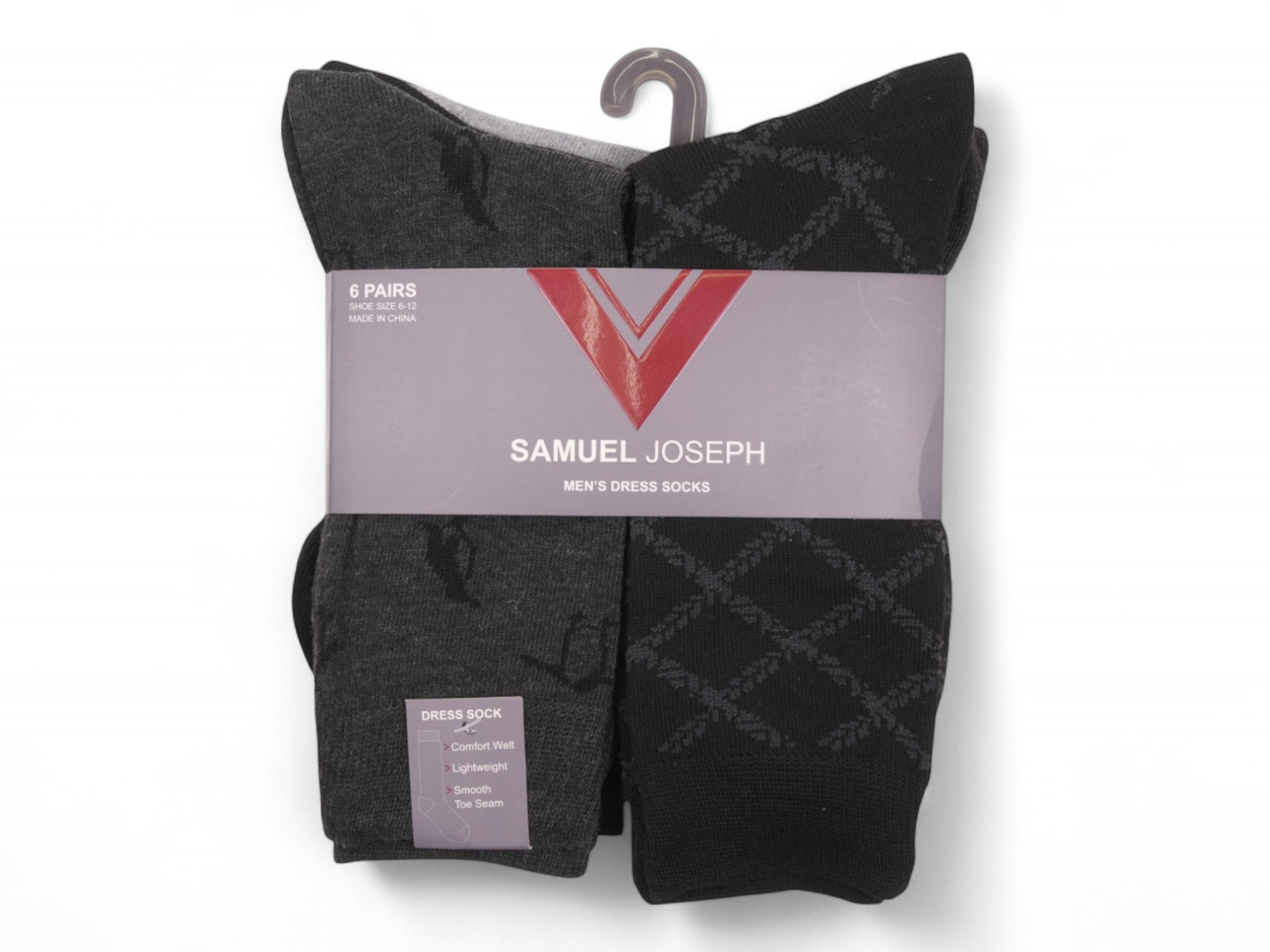 Men's Samuel Joseph Patterned Dress Socks - 6 Pairs