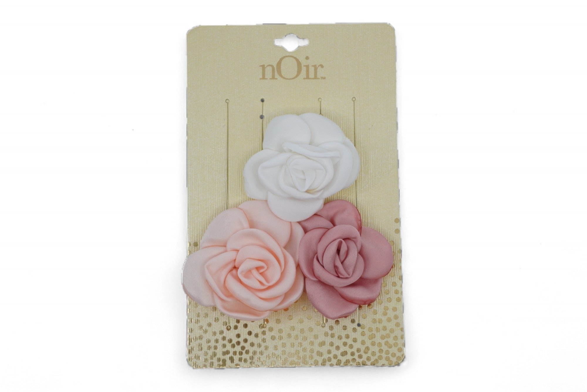 Girls' Pink & White Rose Clips - 3 Pack
