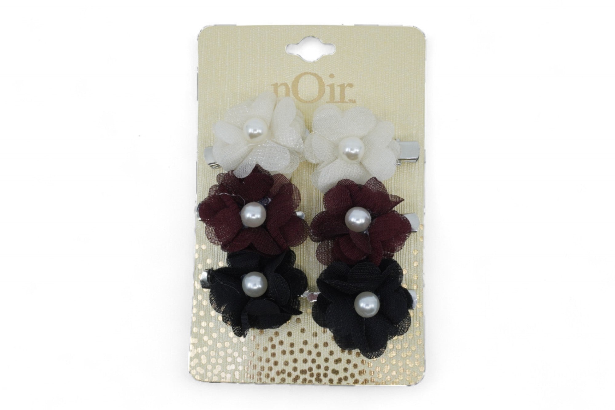 Girls' Pearl Flower Clips - 6 Pack