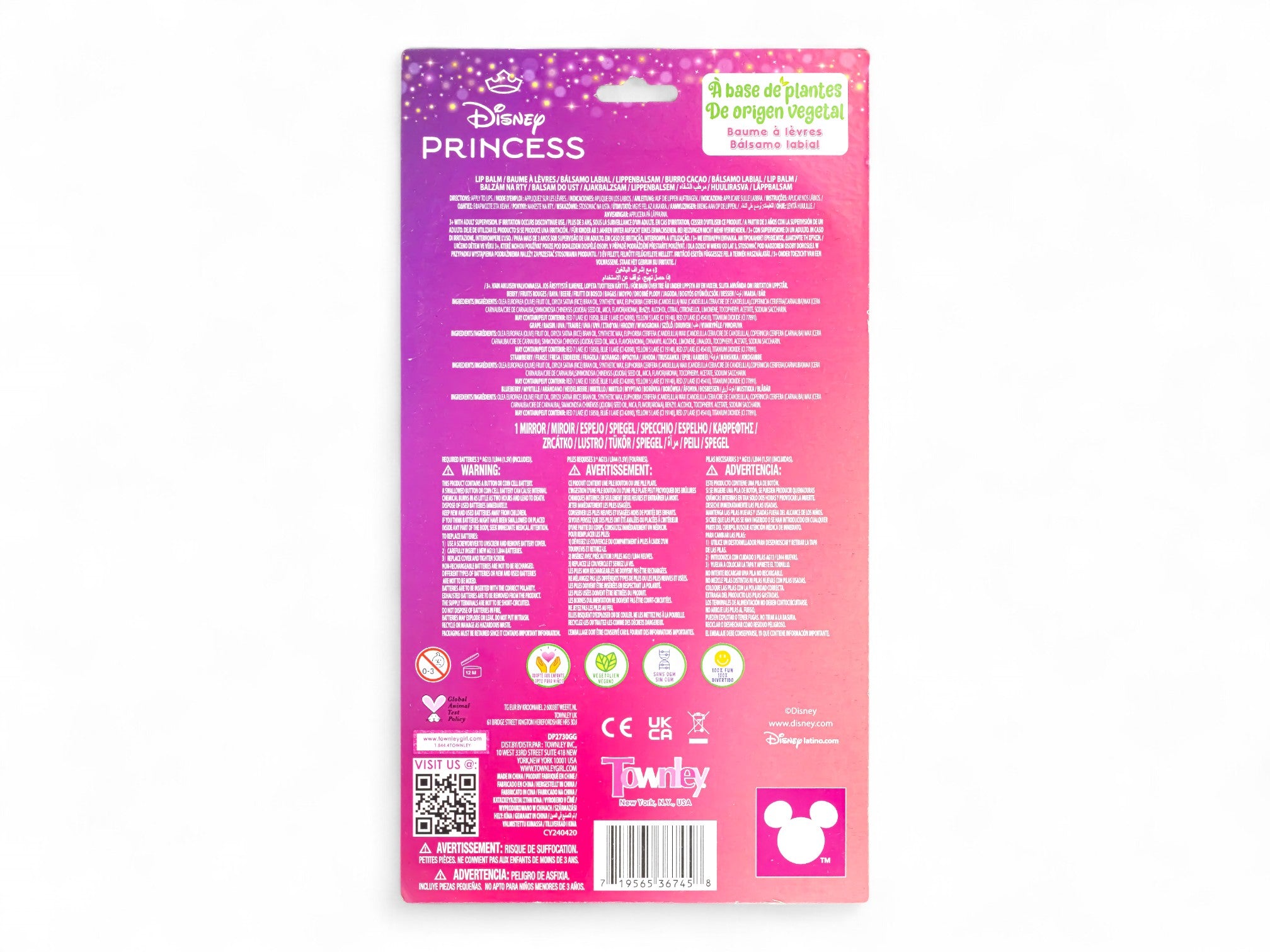 Disney Princess Sparkly Lip Balm and Mirror