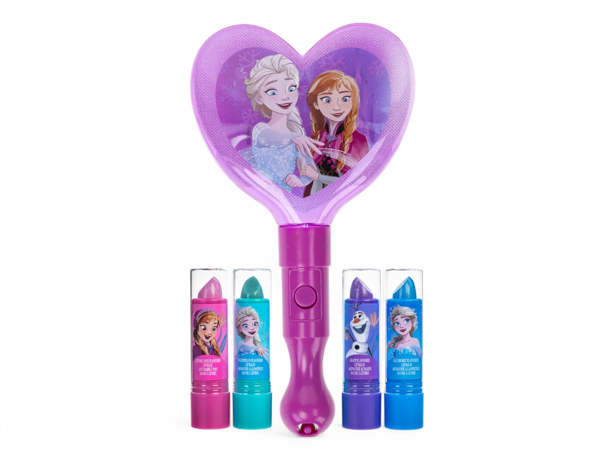 Frozen 4 pack lip balm with light up mirror
