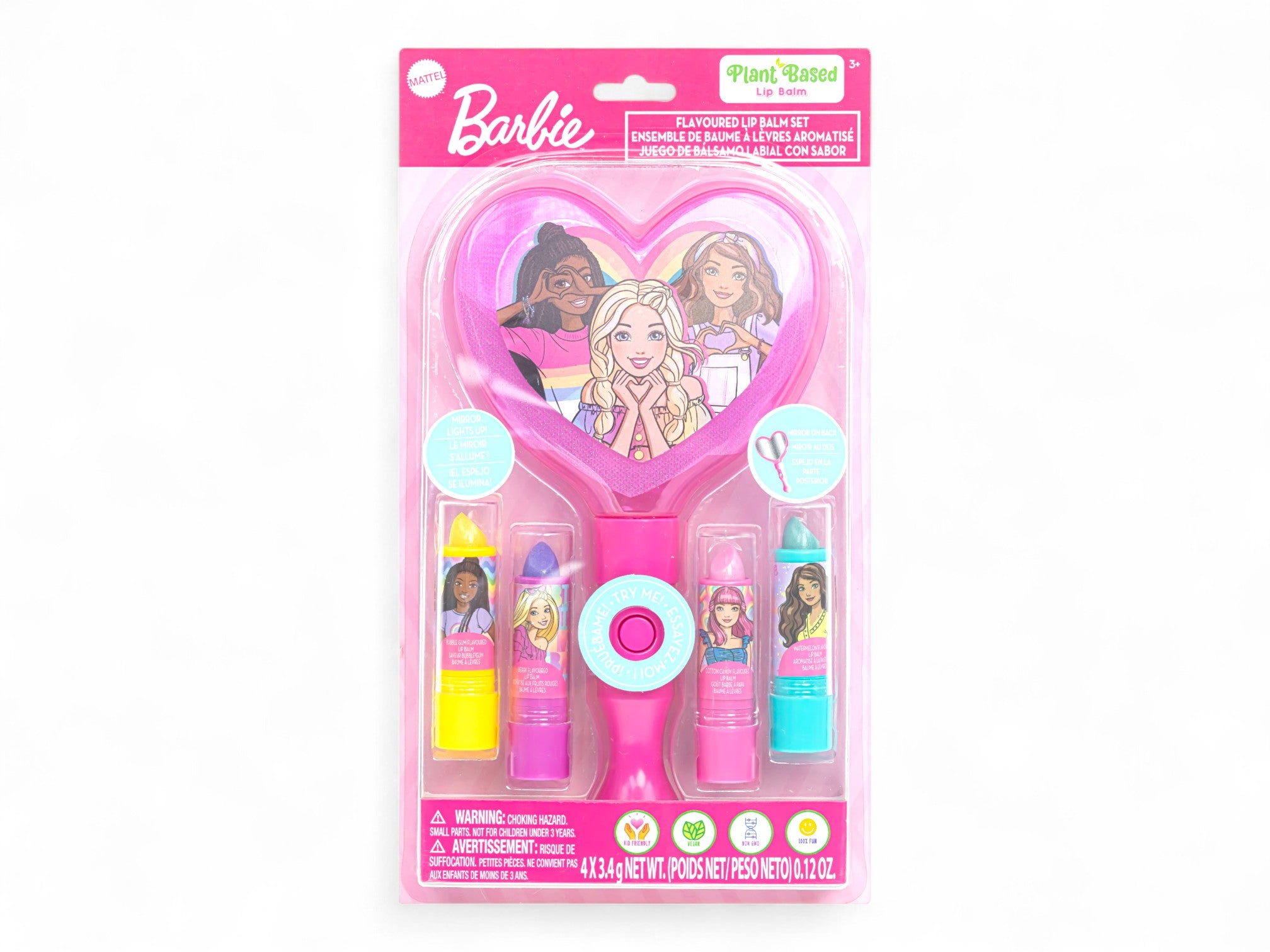 Barbie 4Pk Lip Balm & Mirror Set