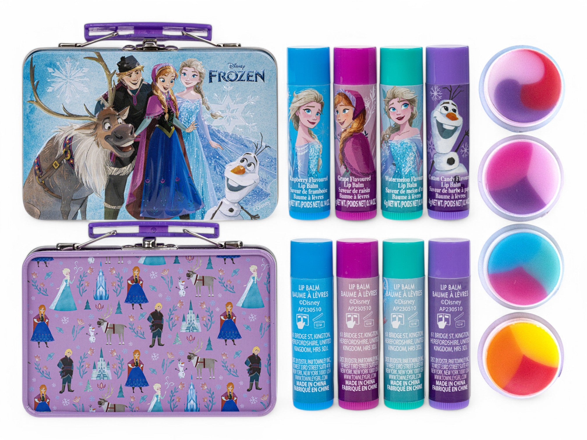 Frozen 4 pack lip balm with tin case