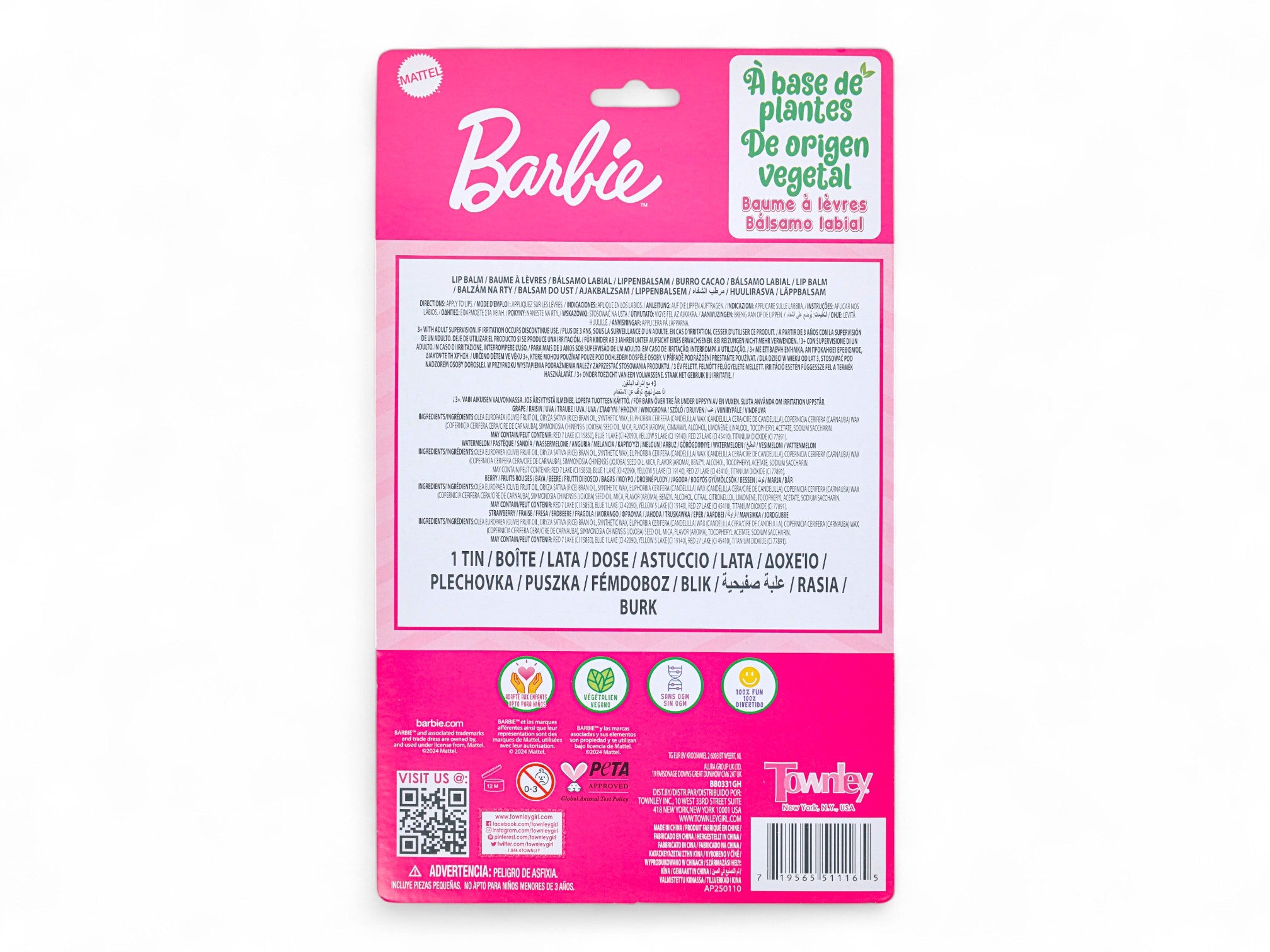 Barbie 4PK Lip Balm Set