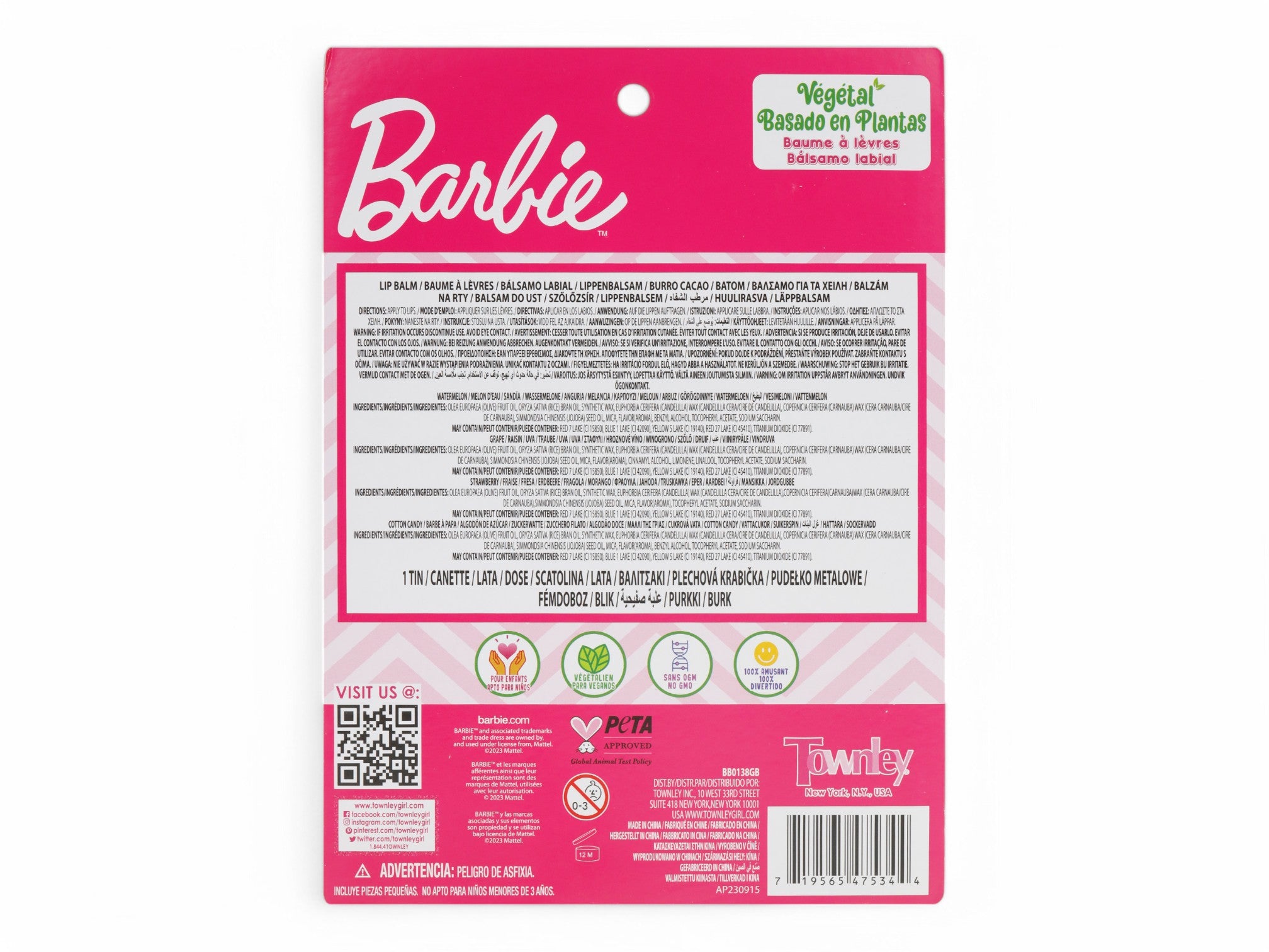 Barbie 4 PK Lip Balm