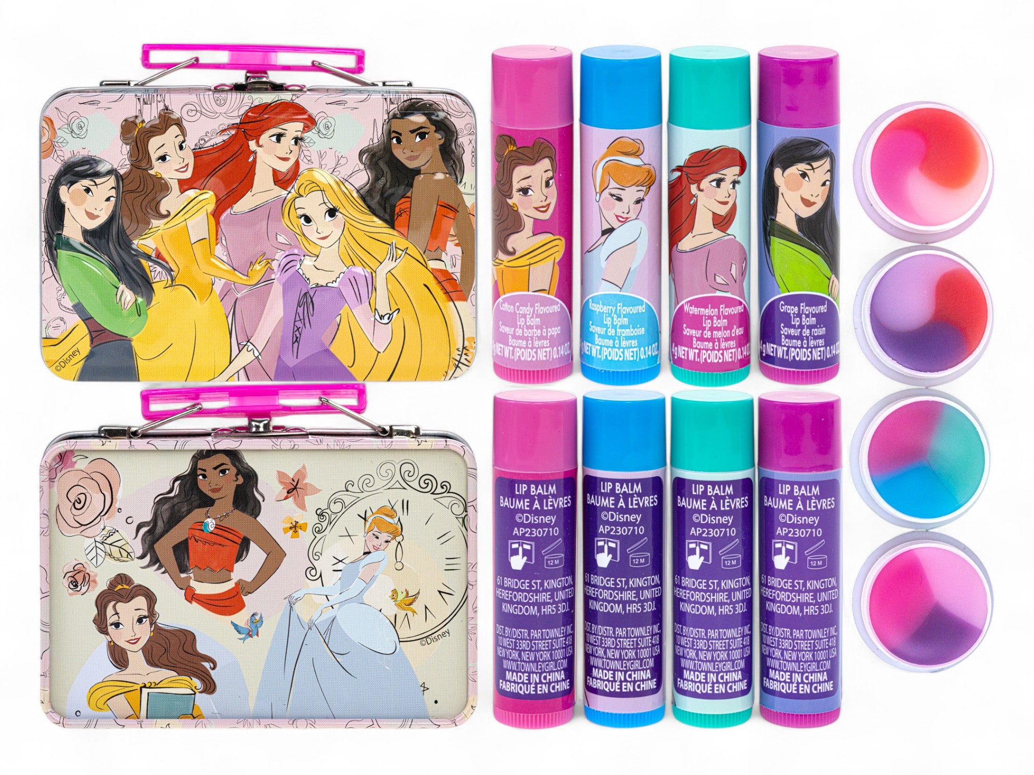Princess 4PK Lip Balm with Tin
