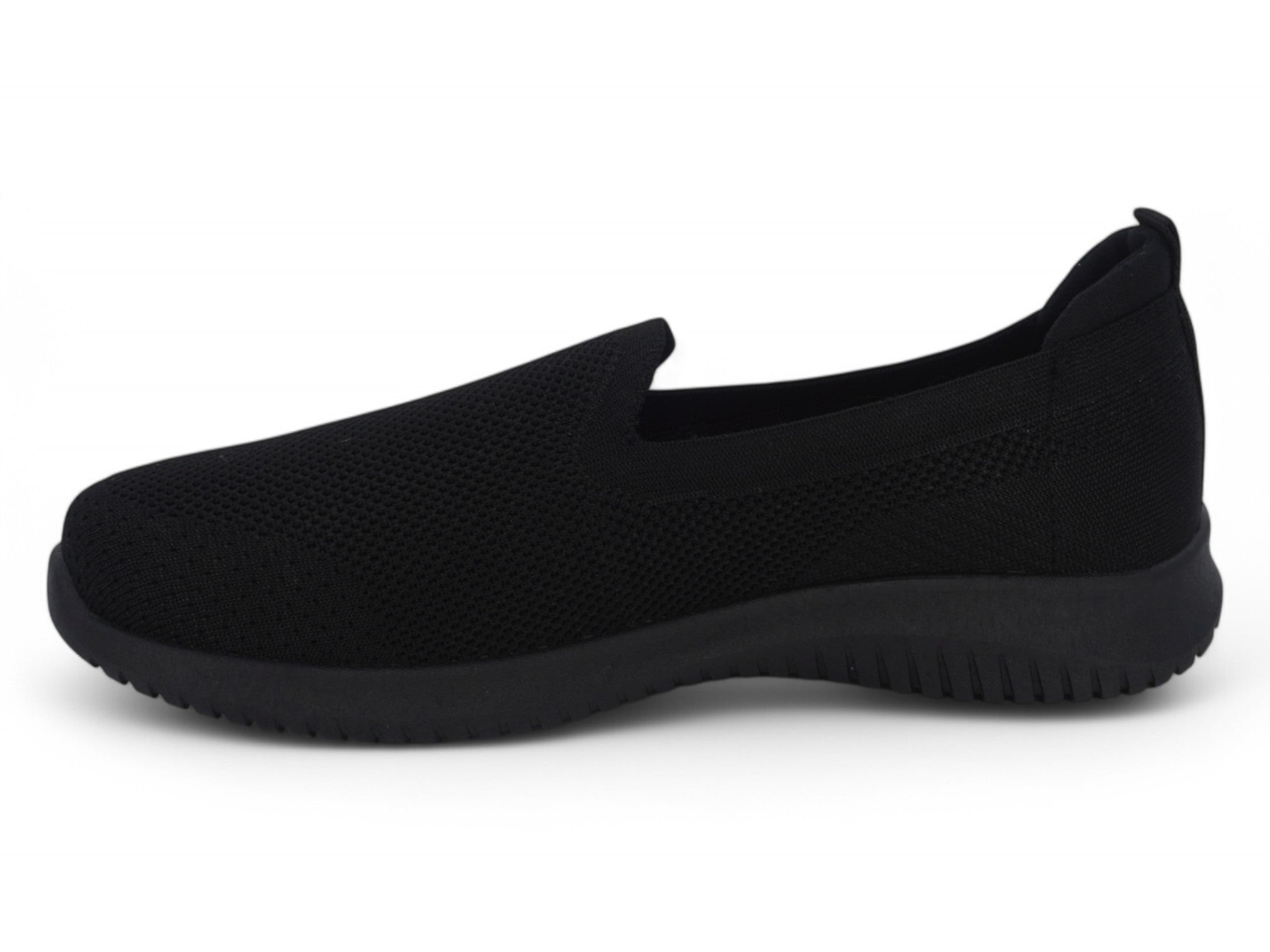 Women's Black Flyknit Athletic Slip On