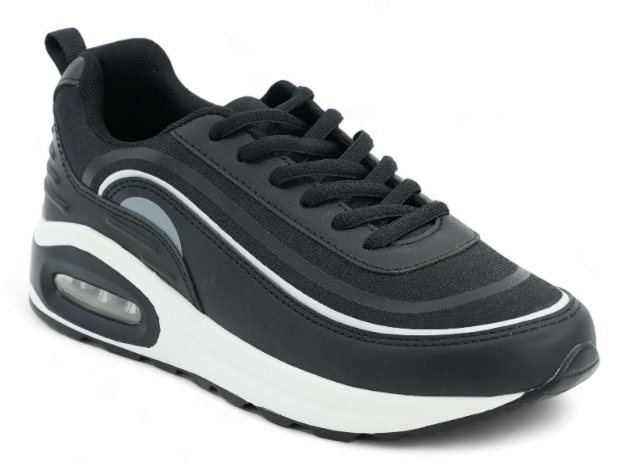 Women's Black & White Bubble Athletic Sneaker