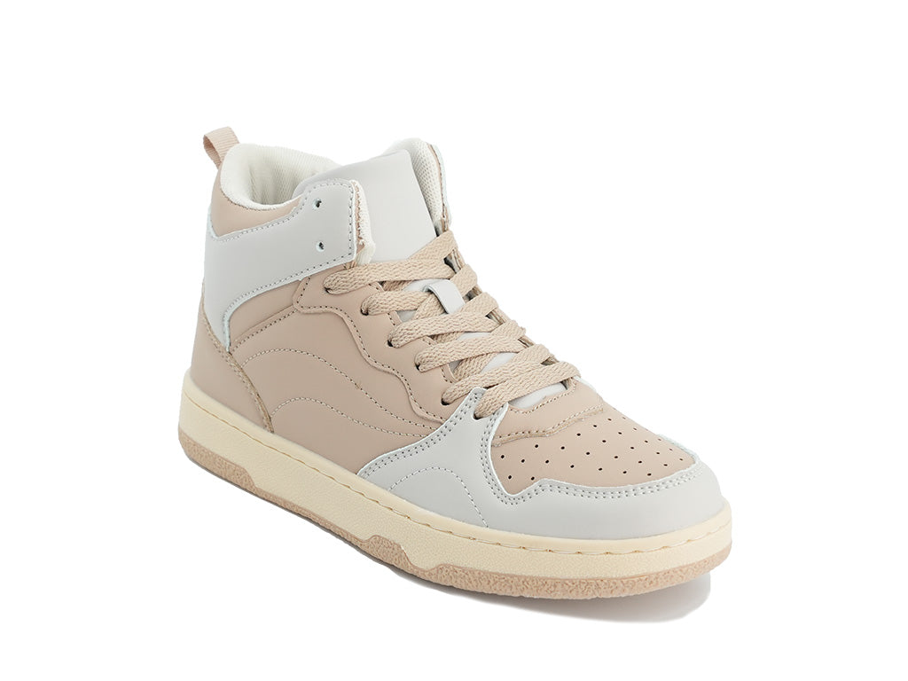 Women's Beige Basketball High Top Sneaker