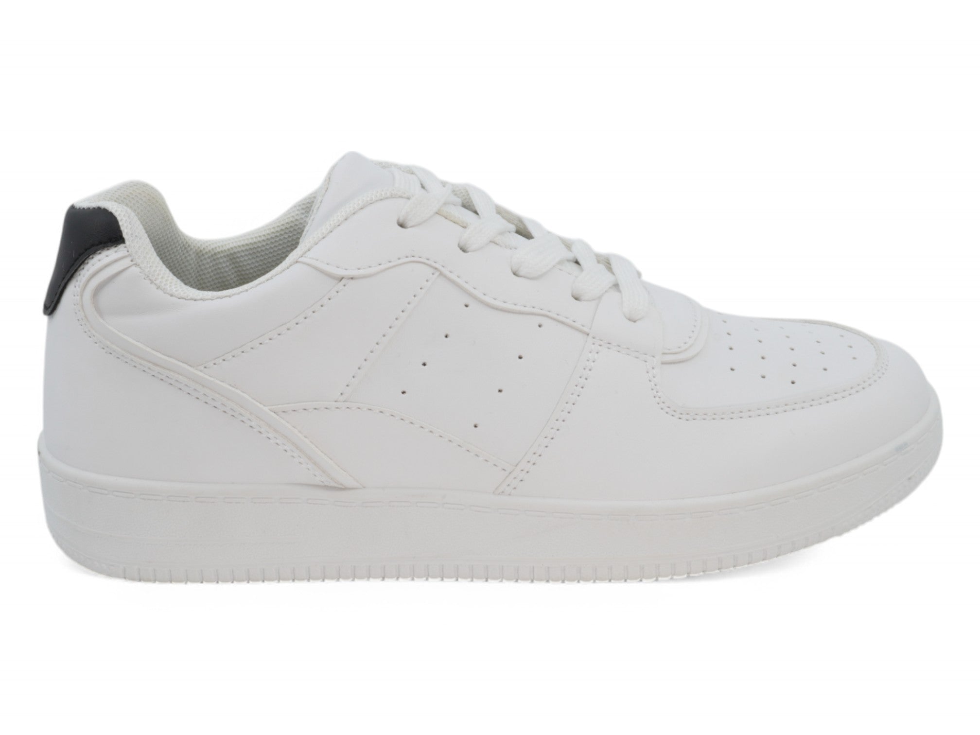 Women's White & Black Court Sneaker