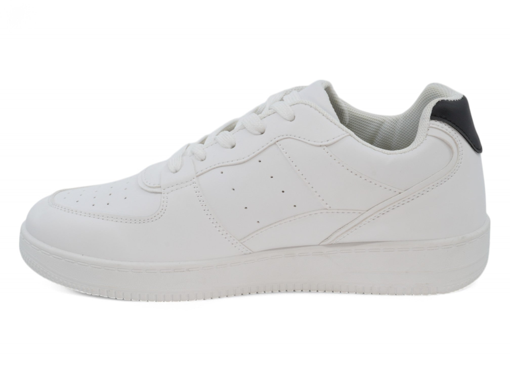 Women's White & Black Court Sneaker