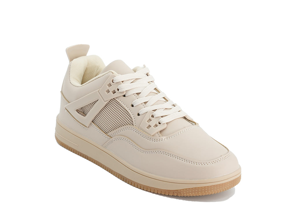 Women's Tan Netted Court Side Sneaker