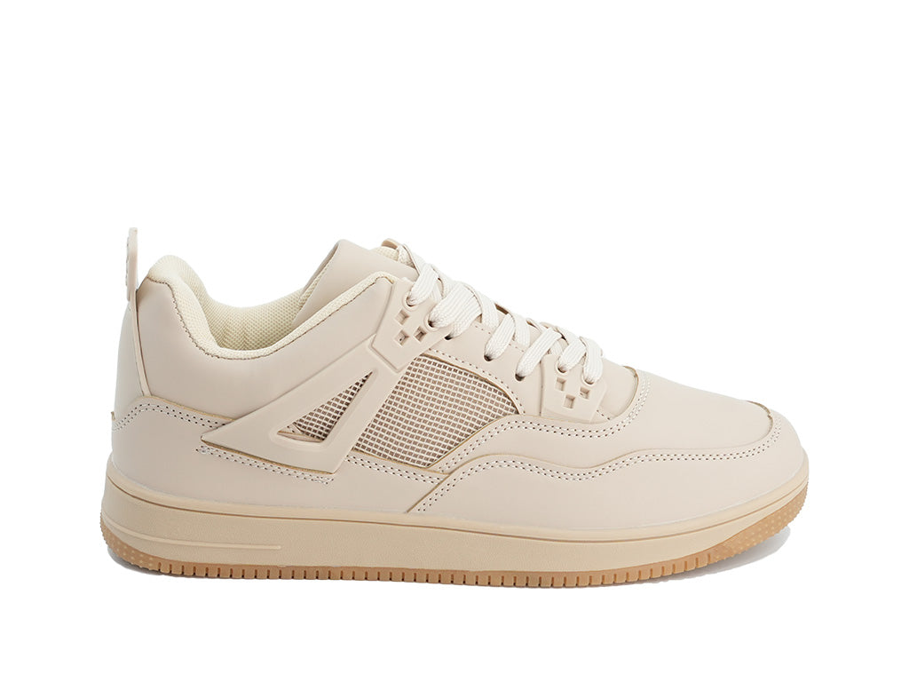 Women's Tan Netted Court Side Sneaker
