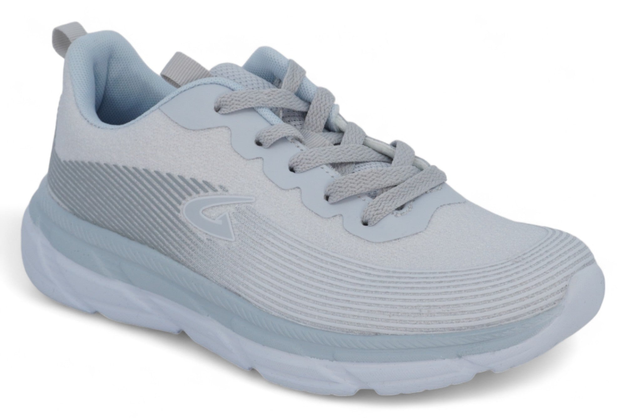 Women's White & Blue Mesh Athletic Sneaker