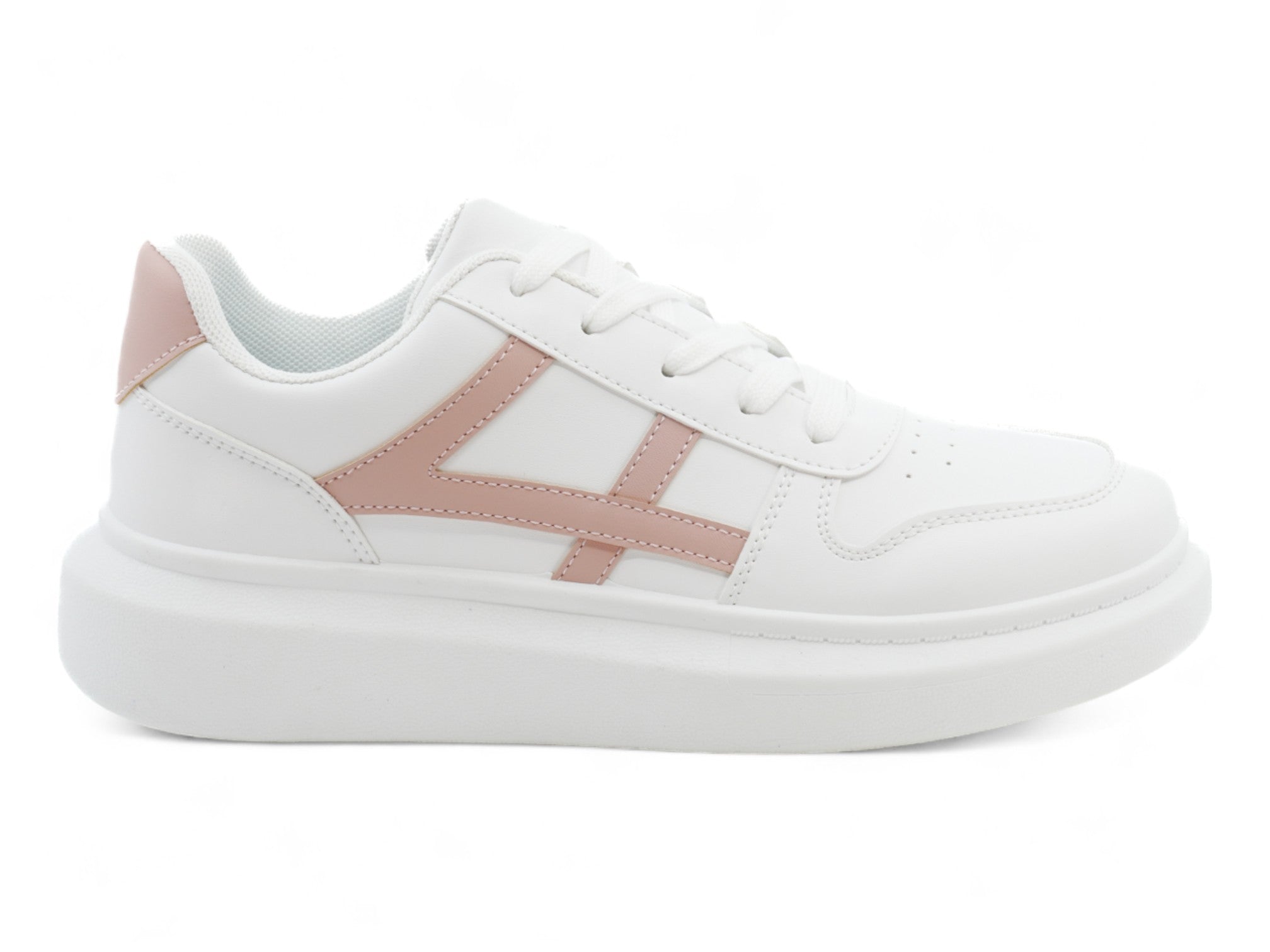Women's White & Pink Casual Sneaker
