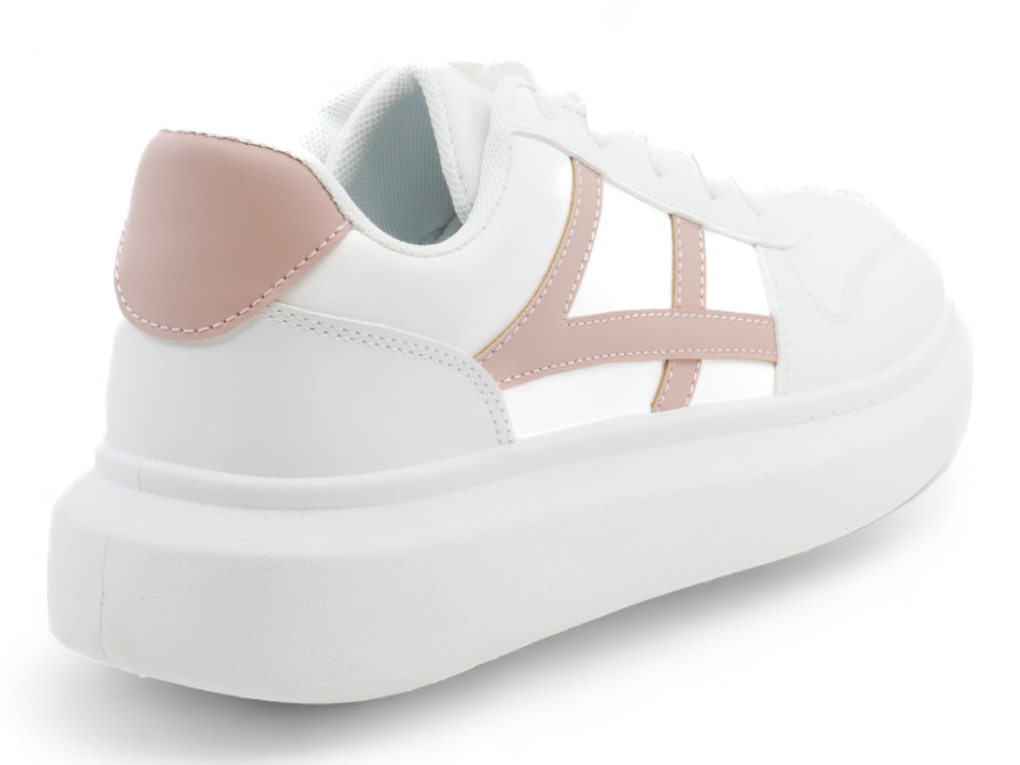 Women's White & Pink Casual Sneaker