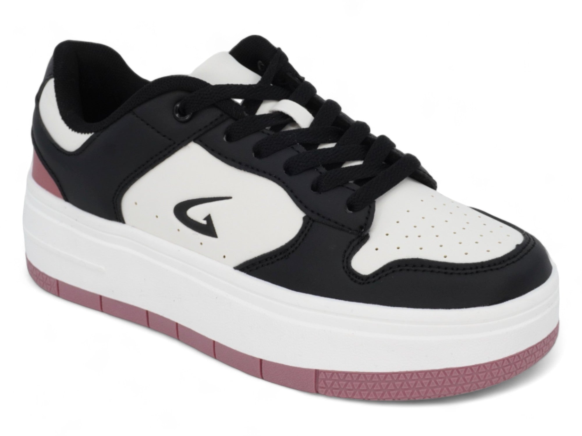 Women's Black & Mauve Platform Court Sneaker
