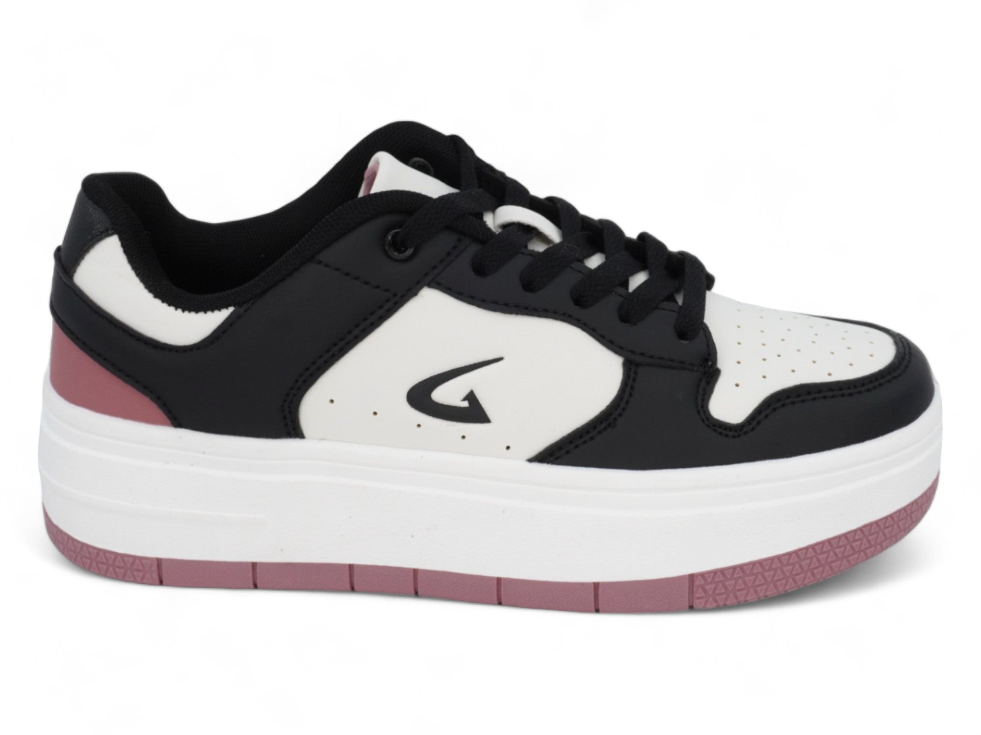 Women's Black & Mauve Platform Court Sneaker