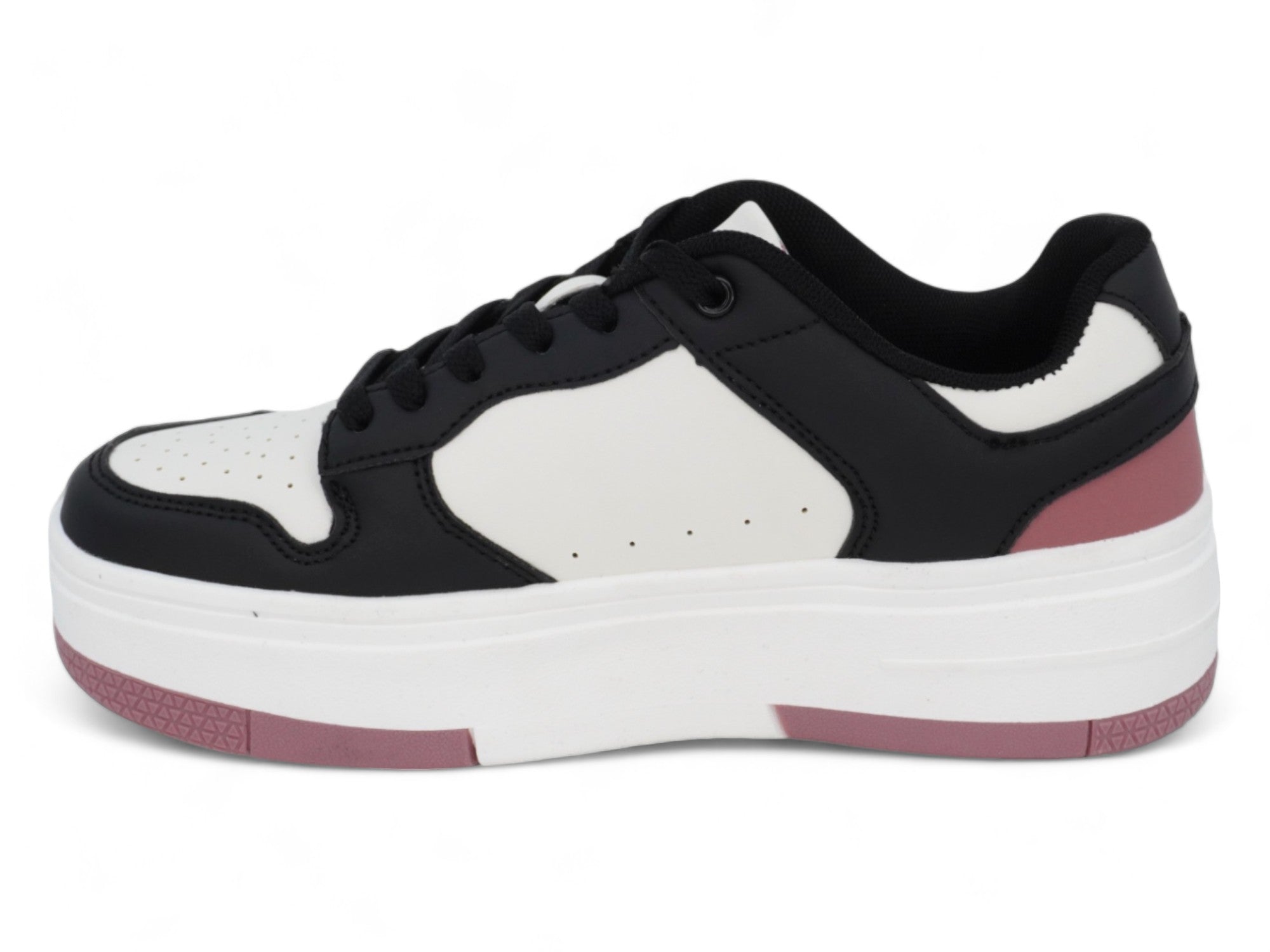 Women's Black & Mauve Platform Court Sneaker