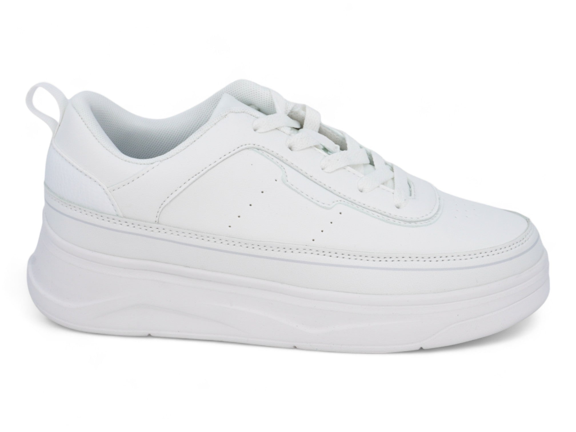 Women's White Comfort Platform Sneaker