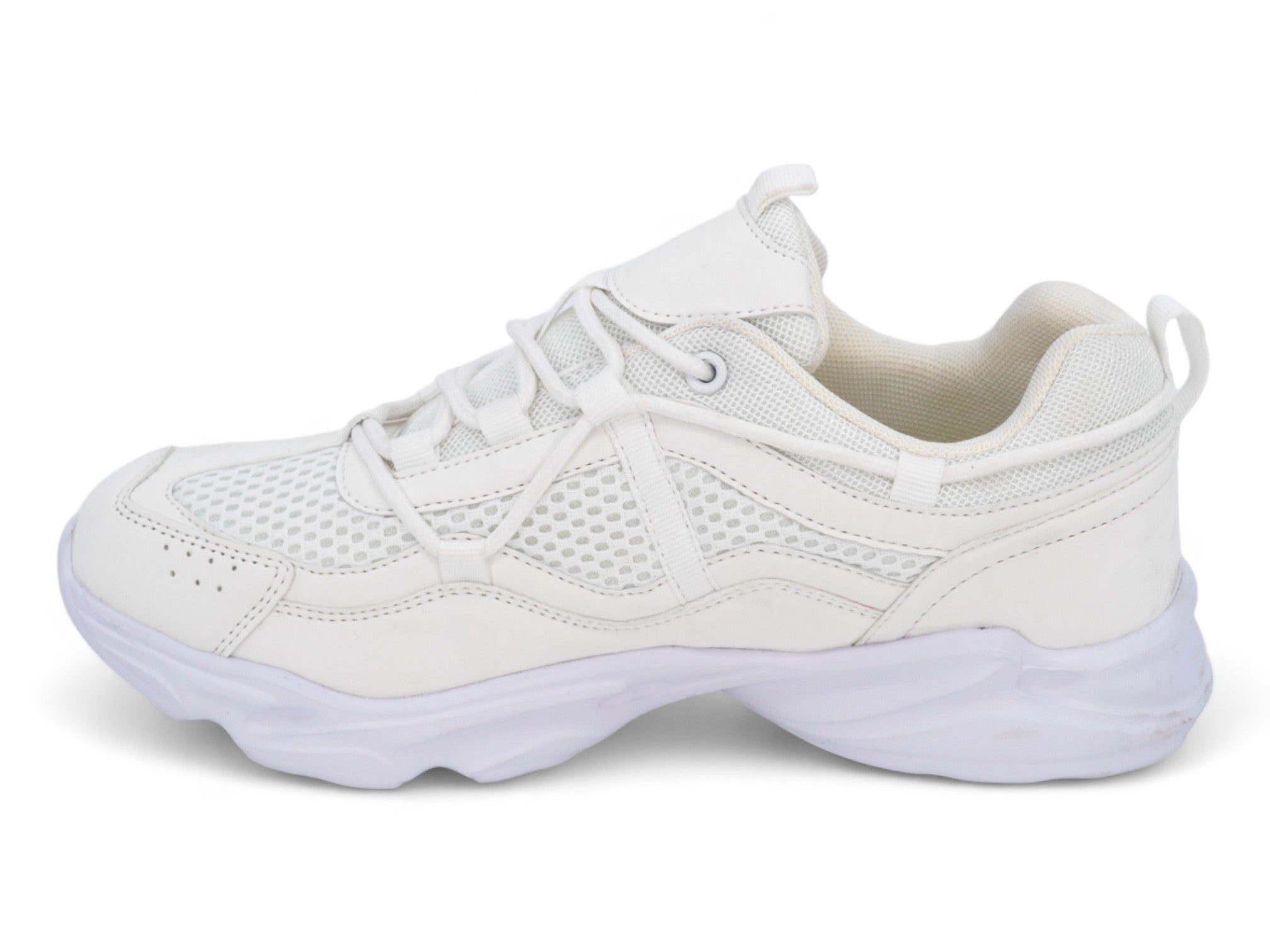 Women's White Chunky Bungee Sneaker