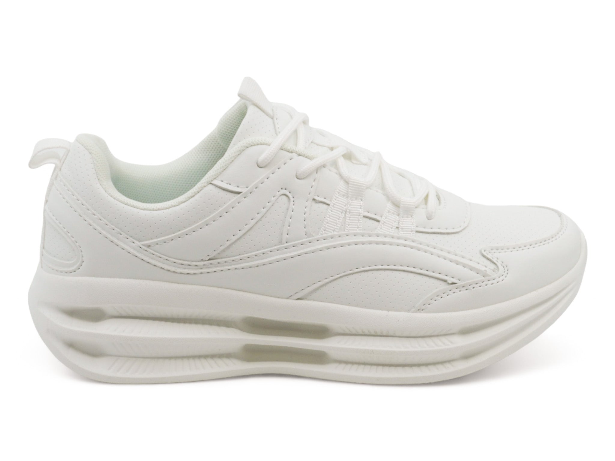 Women's White Vegan Leather Athletic Sneaker